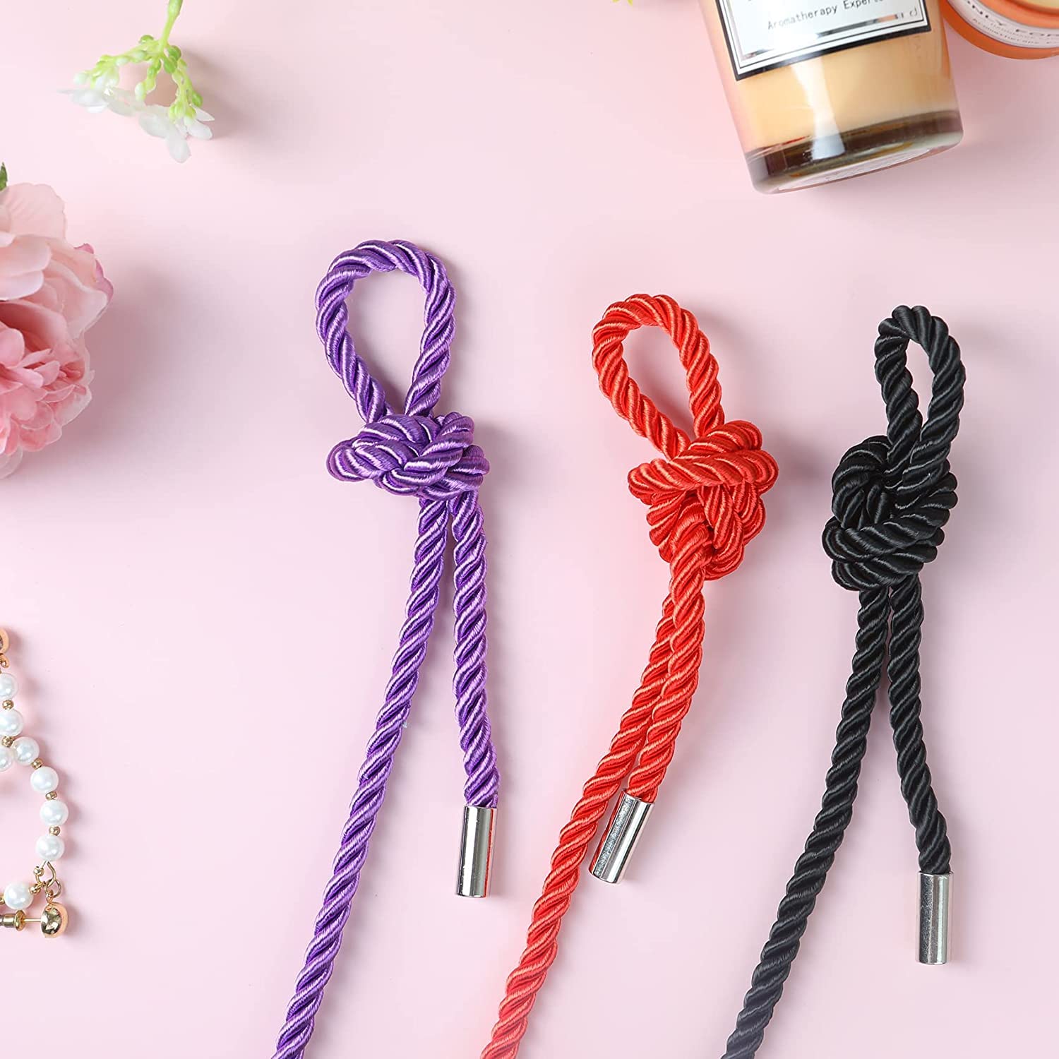 Premium BDSM Bondage Shibari Rope Kit - 32ft 8MM Soft Cotton Restraint Set for Beginners (Black/Purple) | Adult Fetish Toys for Couples, Women & Men | Perfect for Bedroom Play, Sensual Exploration & Kink Scenes
