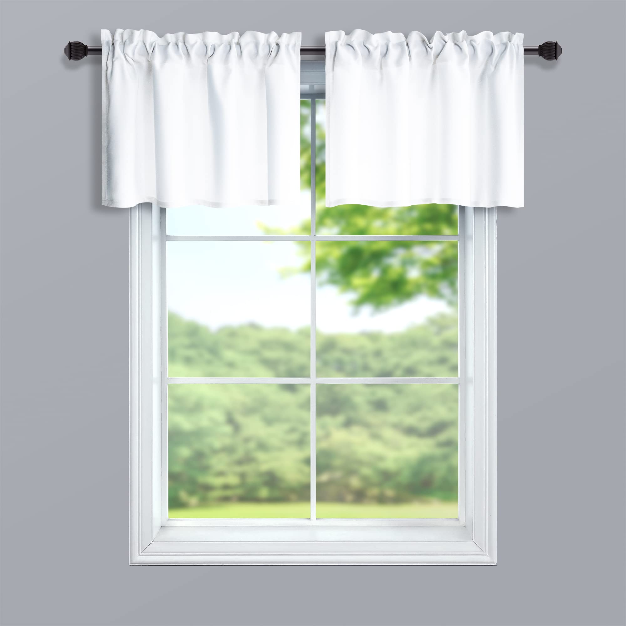 Mrs.Naturall Semi Blackout Valance Curtains for Bedroom Windows & RV Campers, 16 Inch Length, Perfect for Home Decor and Travel Privacy