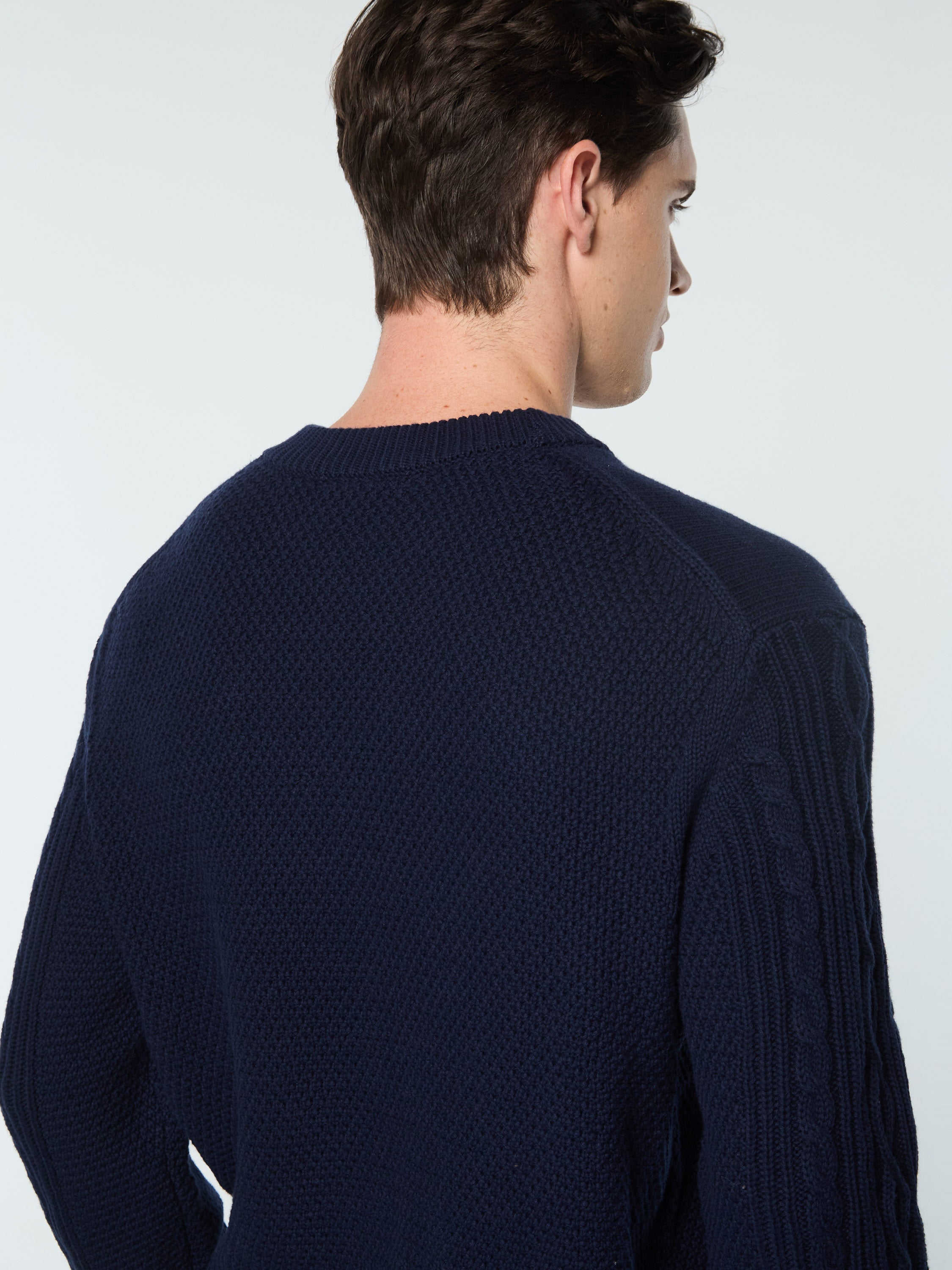 Giacomo Knit Sweater for Men - Soft Cotton Crewneck Pullover in Maritime Blue | Casual Winter Wear & Office Outfit