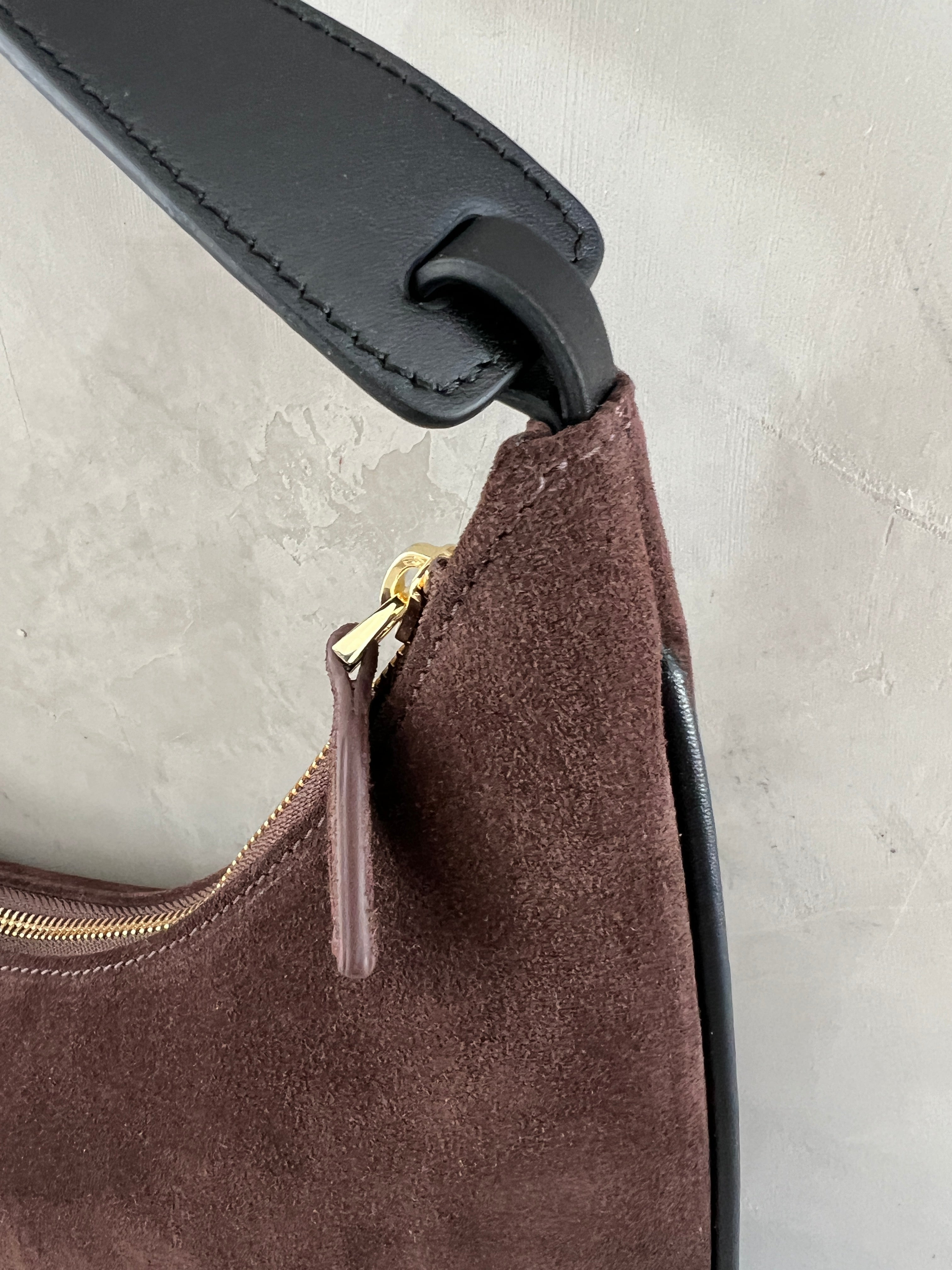 Manu Hobo Bag - Genuine Suede Leather in Deep Brown - Perfect for Work, Travel & Everyday Use