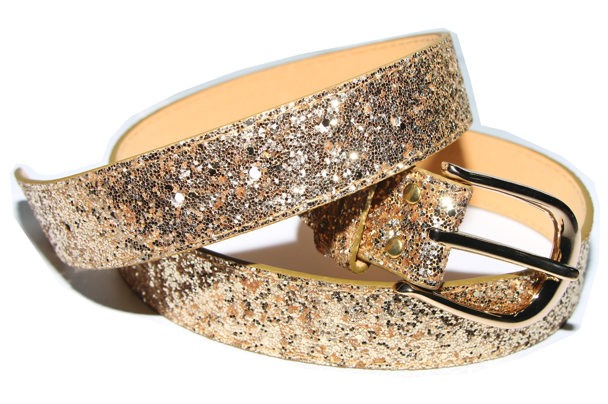 Sequin Studded Women's Leather Belts for Jeans with Gold Buckle - Fashion Waist Belt for Women, Stylish Accessory for Denim, Pants & Dresses | Perfect for Casual Outfits, Parties & Special Occasions