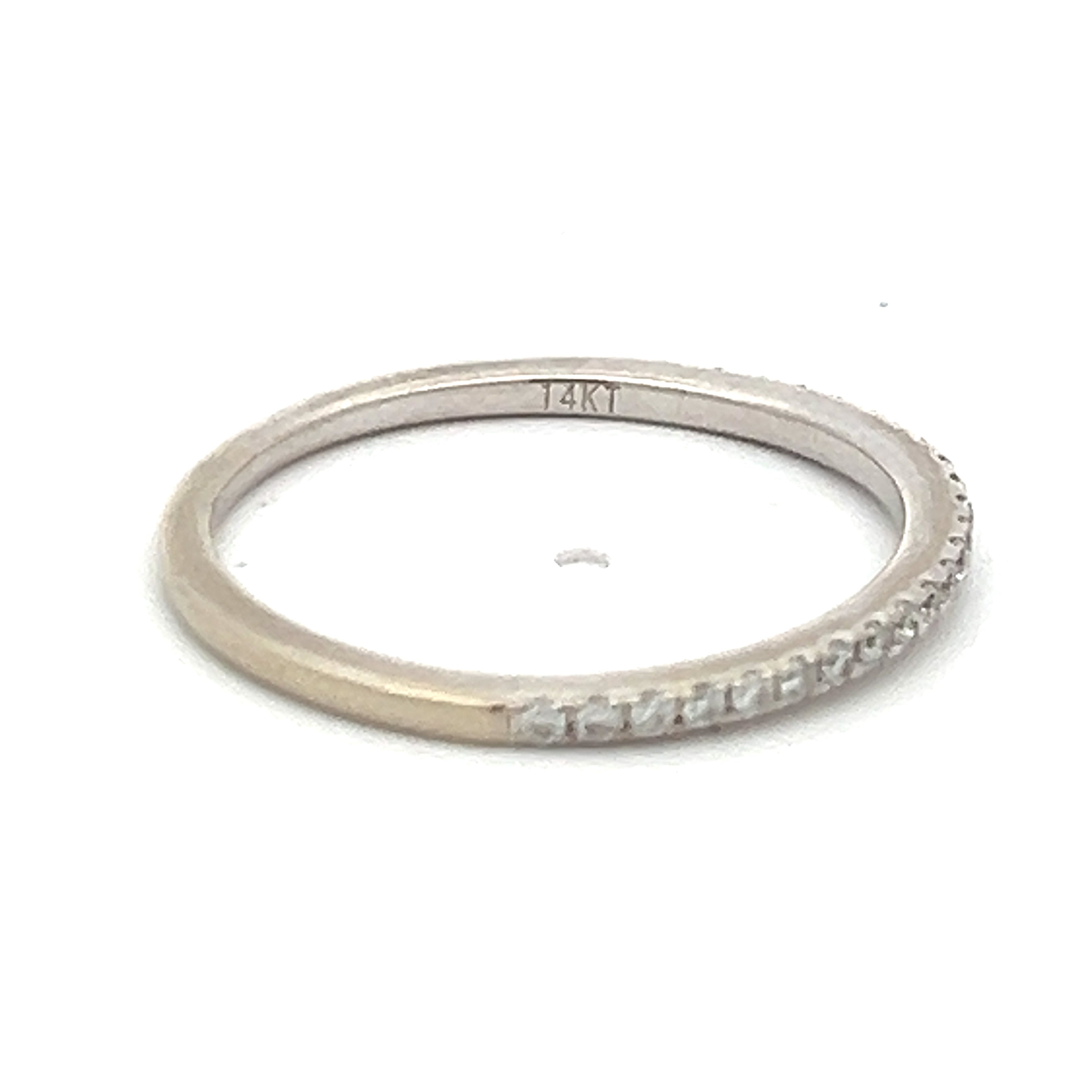 0.20 Carat Round Brilliant Cut I SI1 Diamond 14K White Gold Wedding Band Ring for Women - Perfect Engagement, Anniversary & Bridal Jewelry Gift