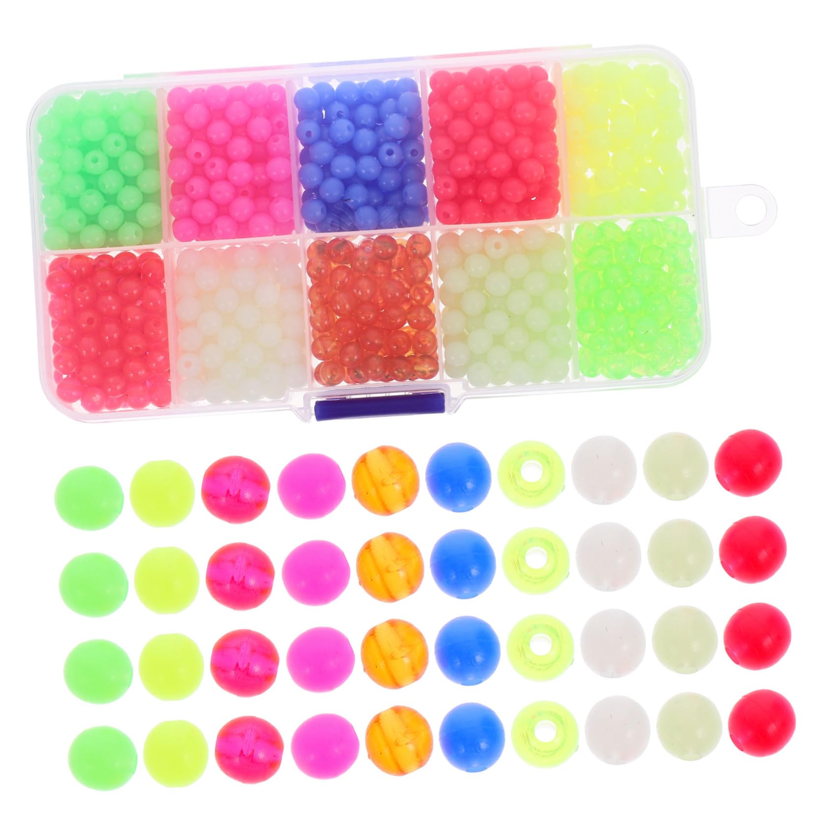 BESPORTBLE 1000pcs Space Beans Fishing Line Beads - Glow in The Dark Lure Accessories for Night Fishing | Perfect for Trout, Bass, and Carp Fishing Gear | Ideal for DIY Tackle Box and Professional Anglers