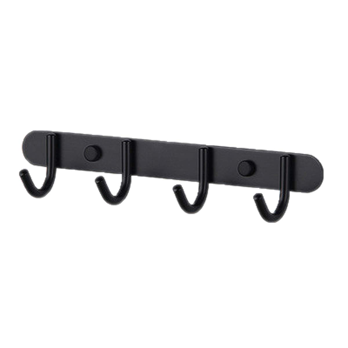Coofla 2-Pack Stainless Steel Wall Mount Coat Rack with 4 Heavy Duty Hooks - Circle Curved Design for Kitchen, Bathroom, Bedroom & Entryway Organization (Black) - Perfect for Hanging Coats, Towels, Hats, Bags & More