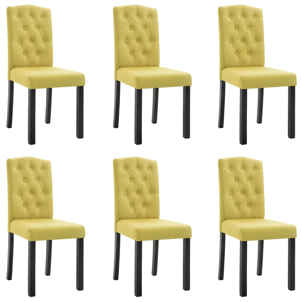 6 Pcs Green Fabric Dining Chairs - Comfortable Kitchen Chairs for Dining Room, Living Room, Bedroom, Kitchen & Restaurant Use