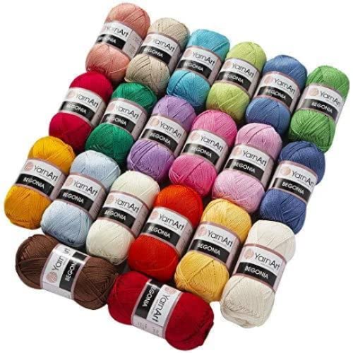 Premium 100% Cotton Yarn for Knitting, Crochet & Amigurumi - Soft Baby Yarn in Pastel & Shiny Colors (1.76oz/50g, 185yds/169m) - Perfect for DIY Crafts, Baby Blankets & Handmade Gifts