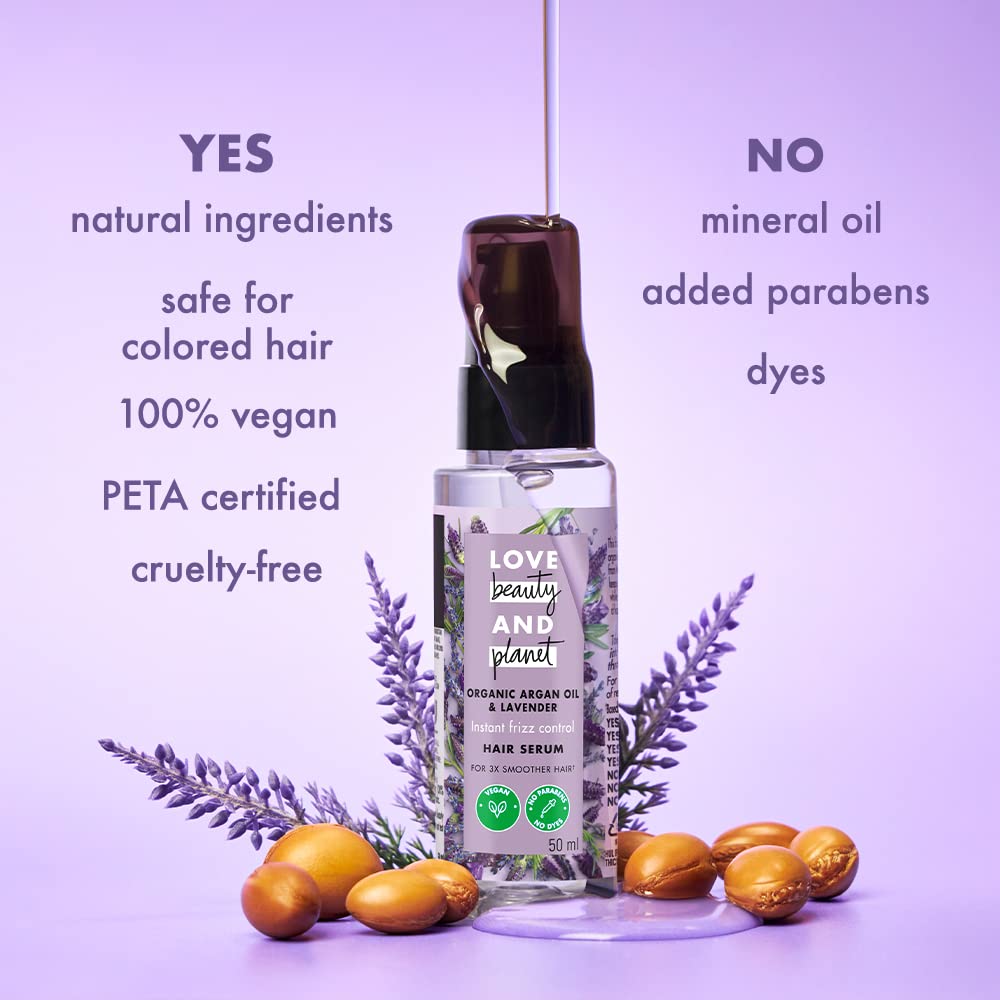 Love Beauty & Planet Argan Oil & Lavender Hair Mask for Frizzy Hair – 50ml | Deep Conditioning Treatment for Dry, Damaged Hair | Perfect for Salon-Quality Hair Care at Home