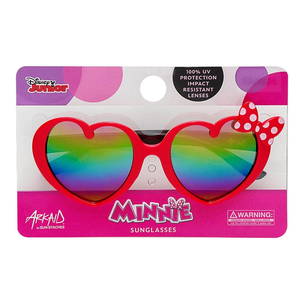 Minnie Mouse Sunglasses for Toddler Girls with Soft Case - UV Protection Disney Sunglasses for Kids - Perfect for Disney World Trips, Beach Outings & Summer Vacation Accessories