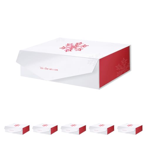 13.5x9x4.1 Inch-Red Snowflake-Pack of 6