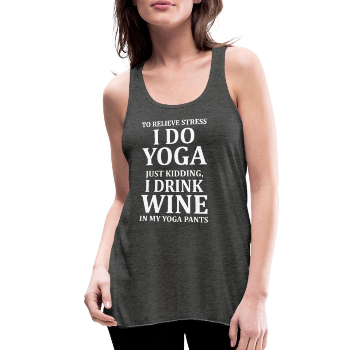 Bella Women's Flowy Yoga & Wine Tank Top - Stress Relief Comfort Fit for Yoga, Meditation & Relaxation - Perfect for Casual Wear & Lounge