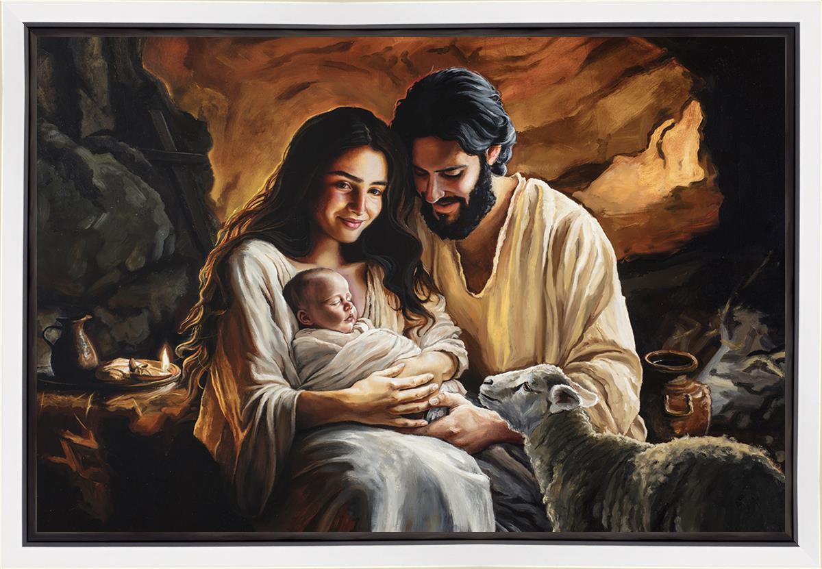 Born is The Lamb Gallery Wrap Canvas - Religious Wall Art Decor for Home, Church & Office - Inspirational Christian Gift & Faith-Based Decor