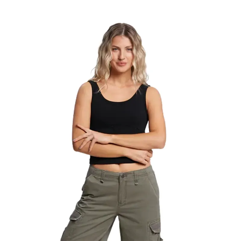 Rusty Dylan Women's Muscle Tank Top - Black | Casual Summer Wear, Gym & Workout Outfit, Street Fashion Staple