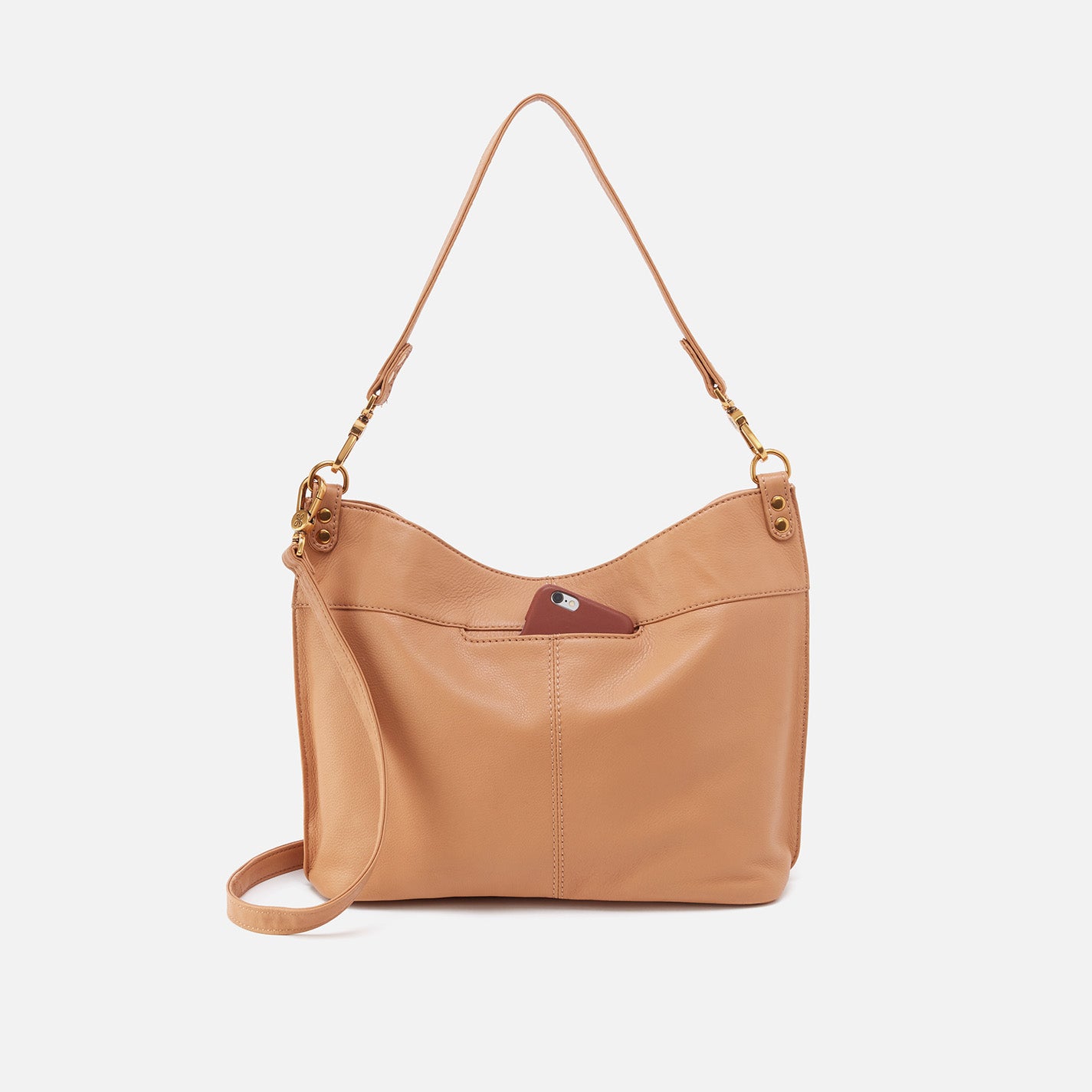 Pebbled Leather Pier Shoulder Bag in Sandstorm - Stylish Crossbody Purse for Women, Perfect for Work, Travel & Everyday Use