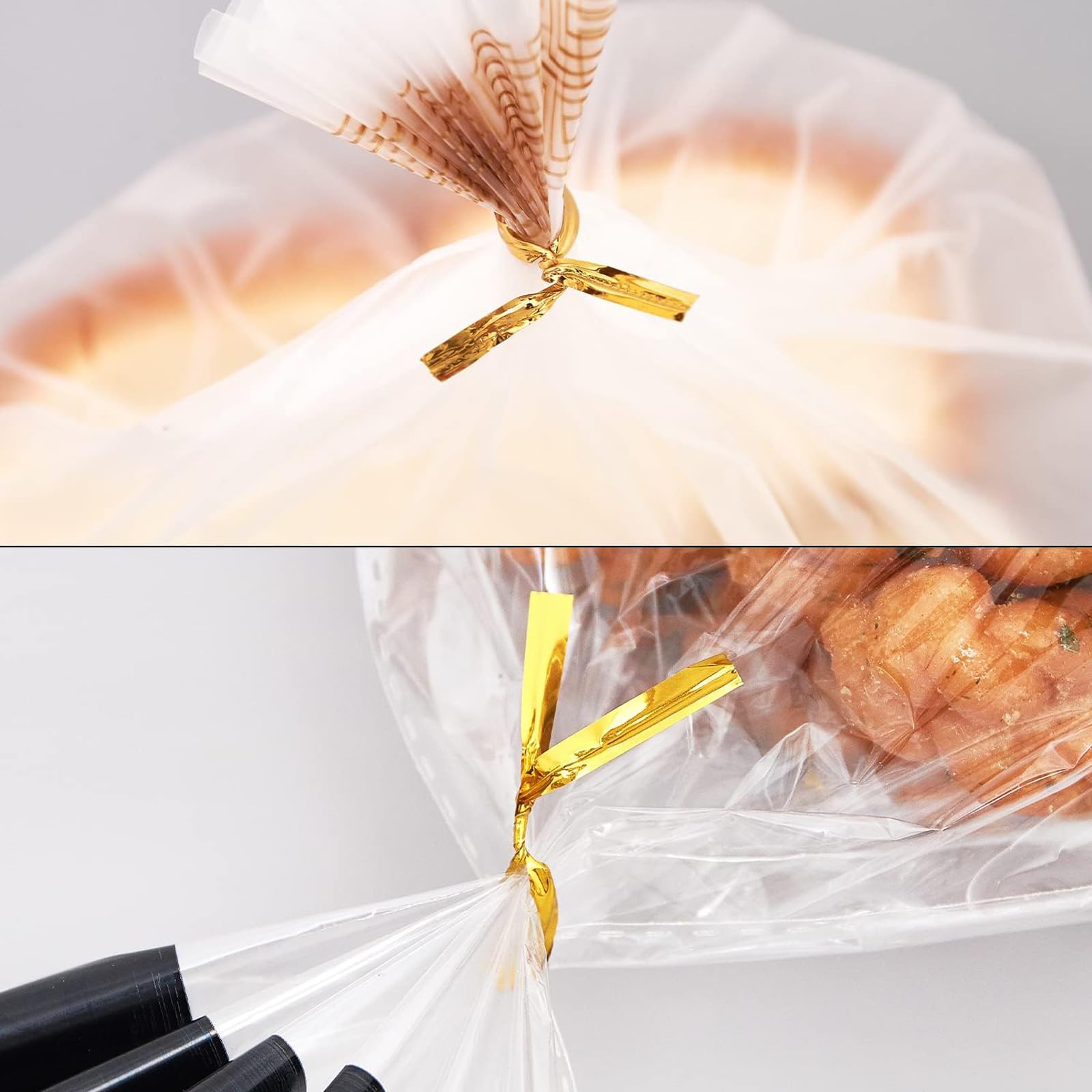 800 PCS 4.7 Inch Metallic Twist Ties for Bakery, Candy Bags, Coffee Bags, Gift Wrapping - Gold Color - Perfect for Home Baking, Party Favors & Food Packaging