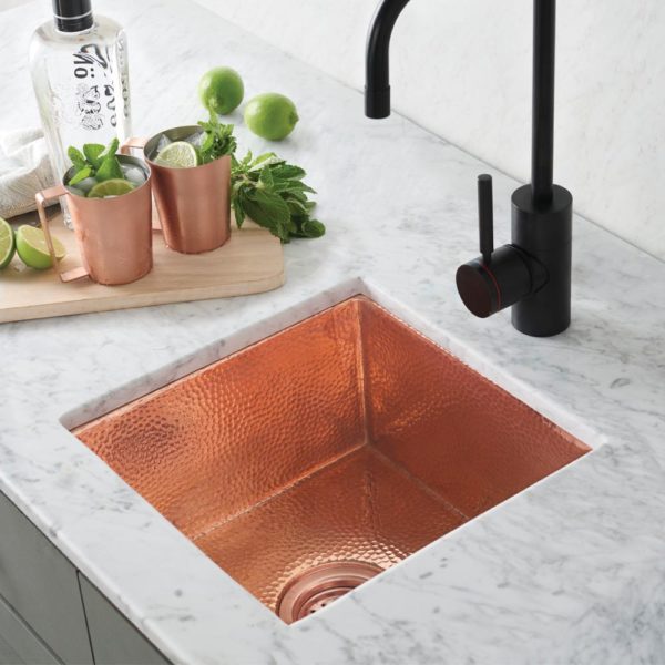 Native Trails Cantina Hammered Copper Bar & Kitchen Prep Sink - Durable Handcrafted Copper Sink for Bar, Kitchen & Outdoor Entertaining
