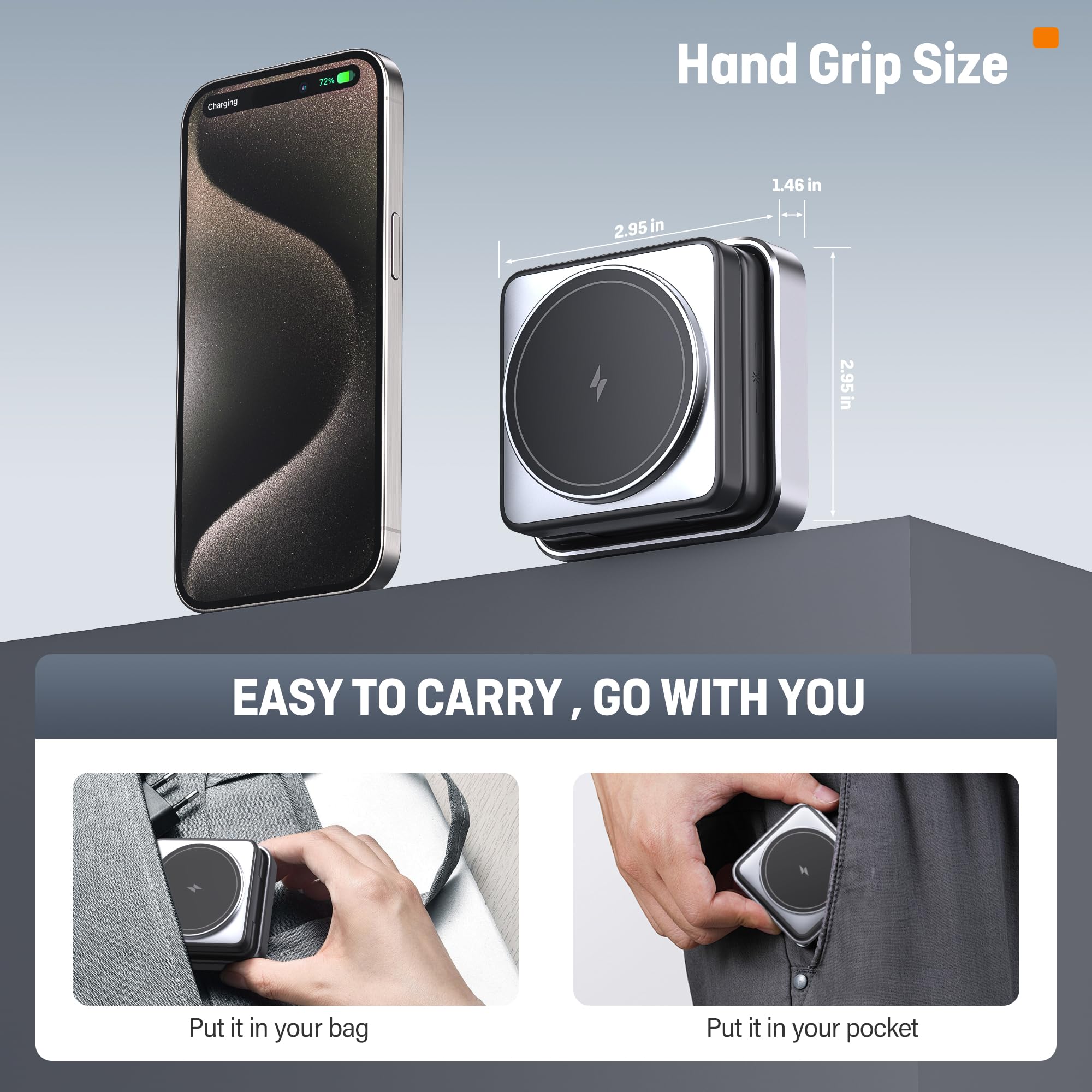 2025 Upgraded 3-in-1 Foldable Wireless Charging Station with Night Light - 20W Fast Charger for iPhone 15/14/13/12 (MagSafe Compatible), Apple Watch & AirPods - Portable Travel Charger Stand & Nightstand Organizer - Perfect for Bedroom, Office and On-the-Go Charging