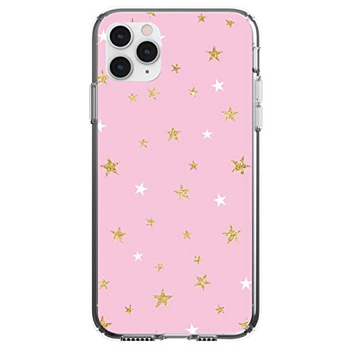 Pink & Gold Print - Stars Pattern On Clear Case