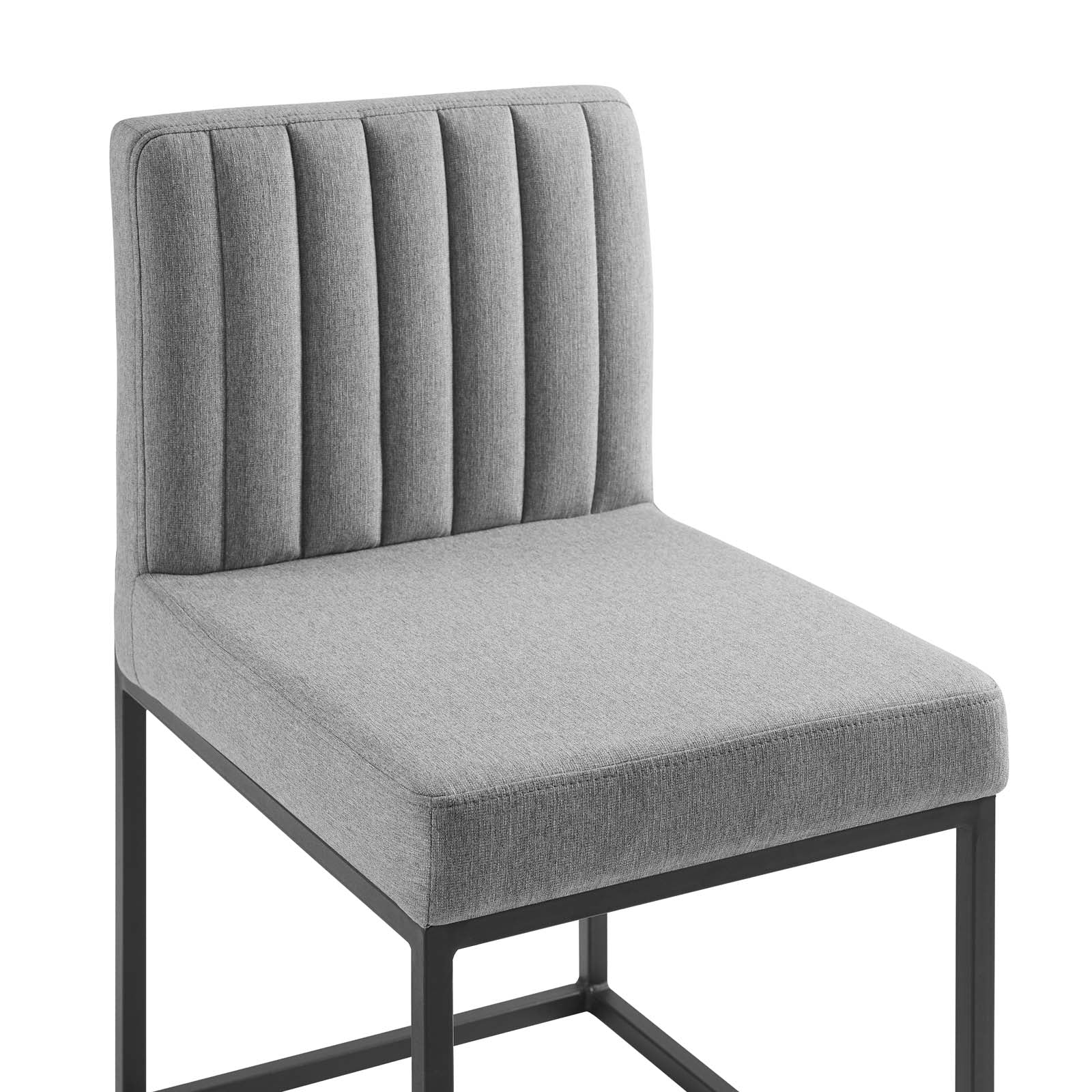 Tufted Upholstered Fabric Dining Chair with Sled Base - Elegant Carriage Channel Design for Home, Restaurant & Office Use