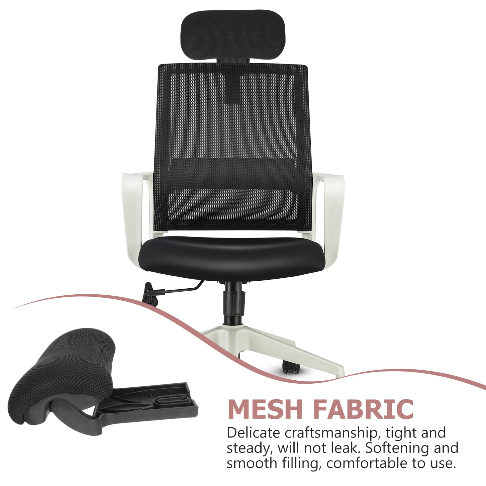 Universal Office Chair Headrest Attachment - Ergonomic Mesh & Sponge Head Support Cushion for Desk, Computer & Executive Chairs | Perfect for Home Office, Gaming & Workspaces