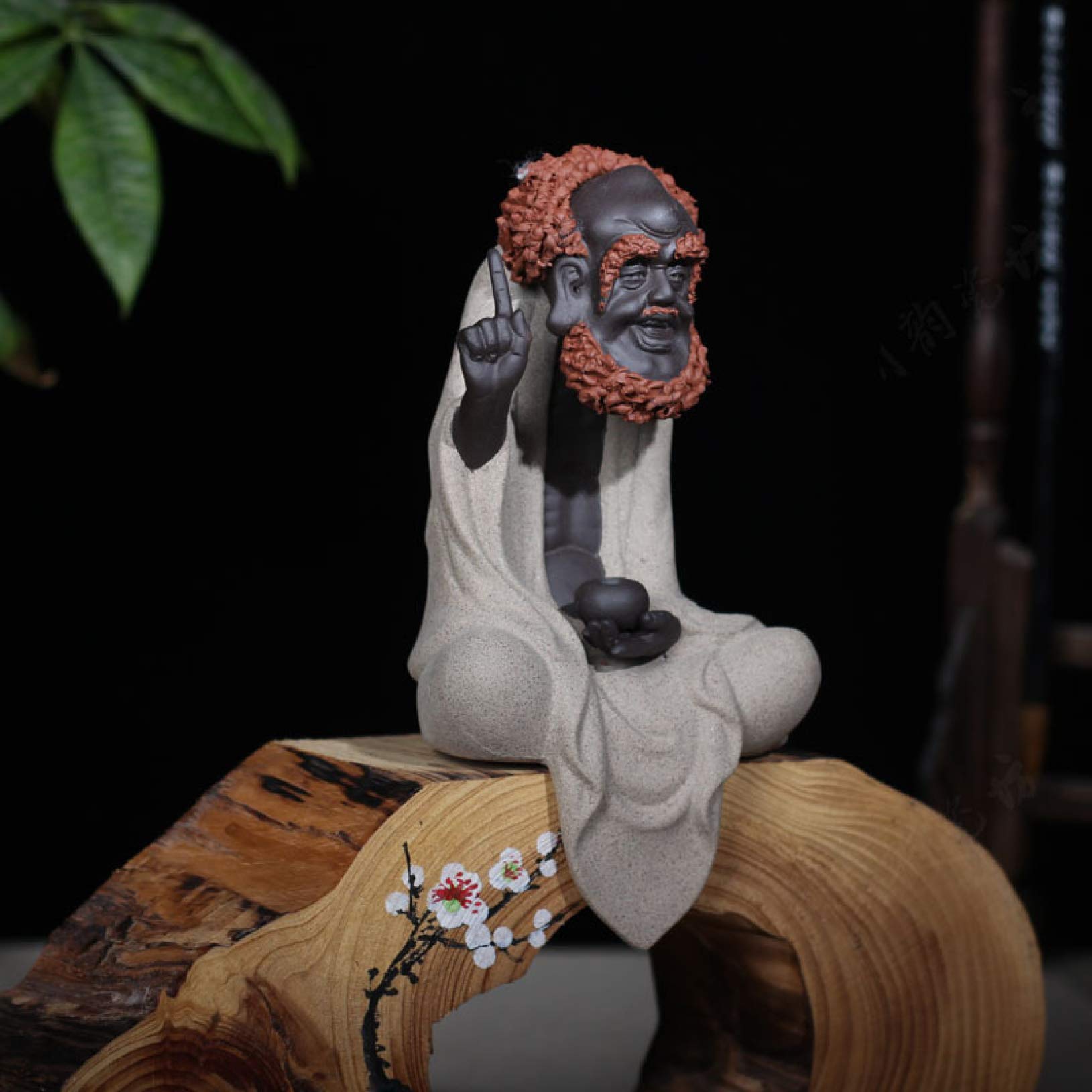 KKONION Modern Bodhidharma Statue - Handcrafted Ceramic Lucky Sculpture for Home Decor, Zen Meditation Room & Office Feng Shui Art Gift