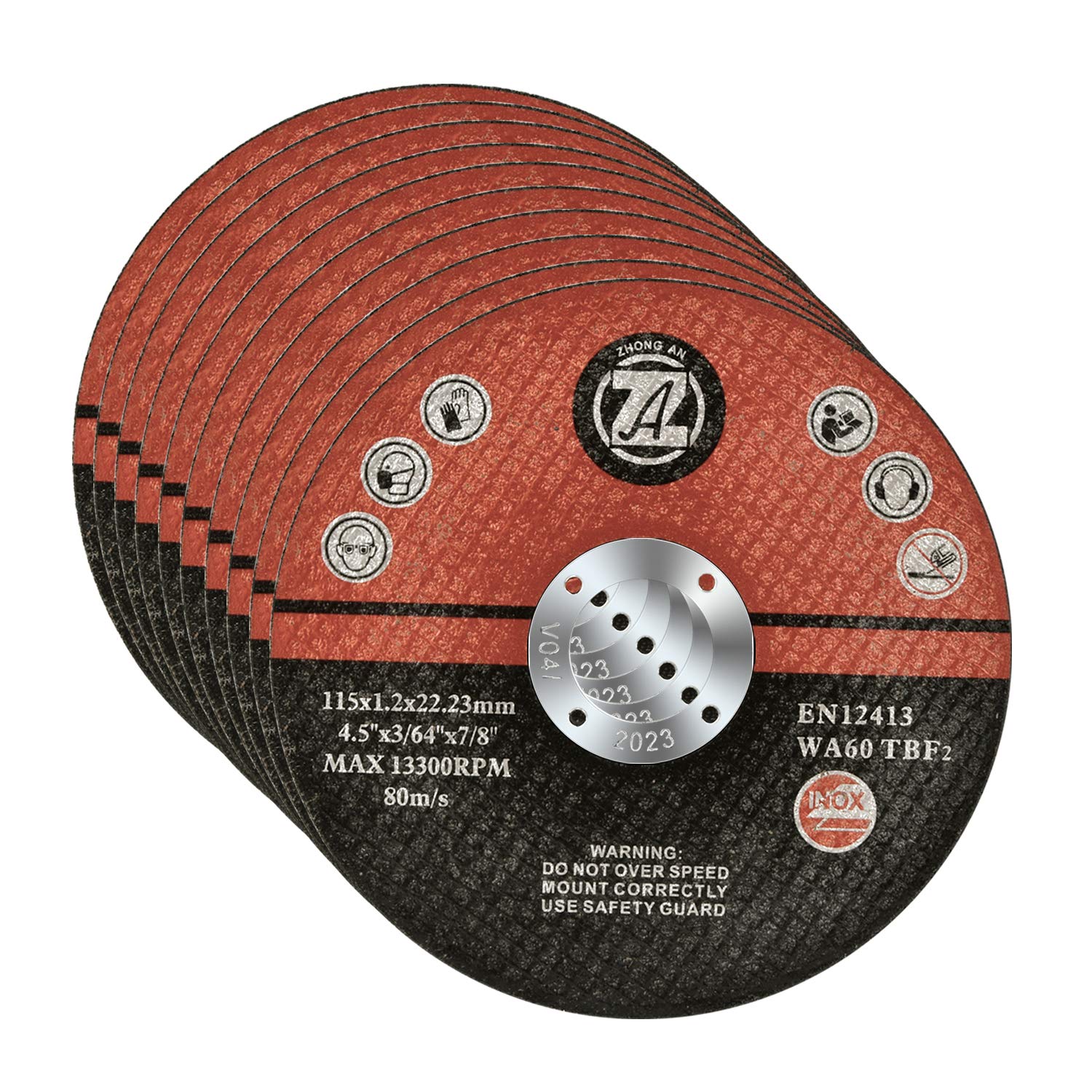 4.5 Inch Angle Grinder Wheels - 10 Pack Cutting, Grinding & Sanding Discs for Metal, Wood & Concrete - Durable Flap Discs for DIY & Professional Use