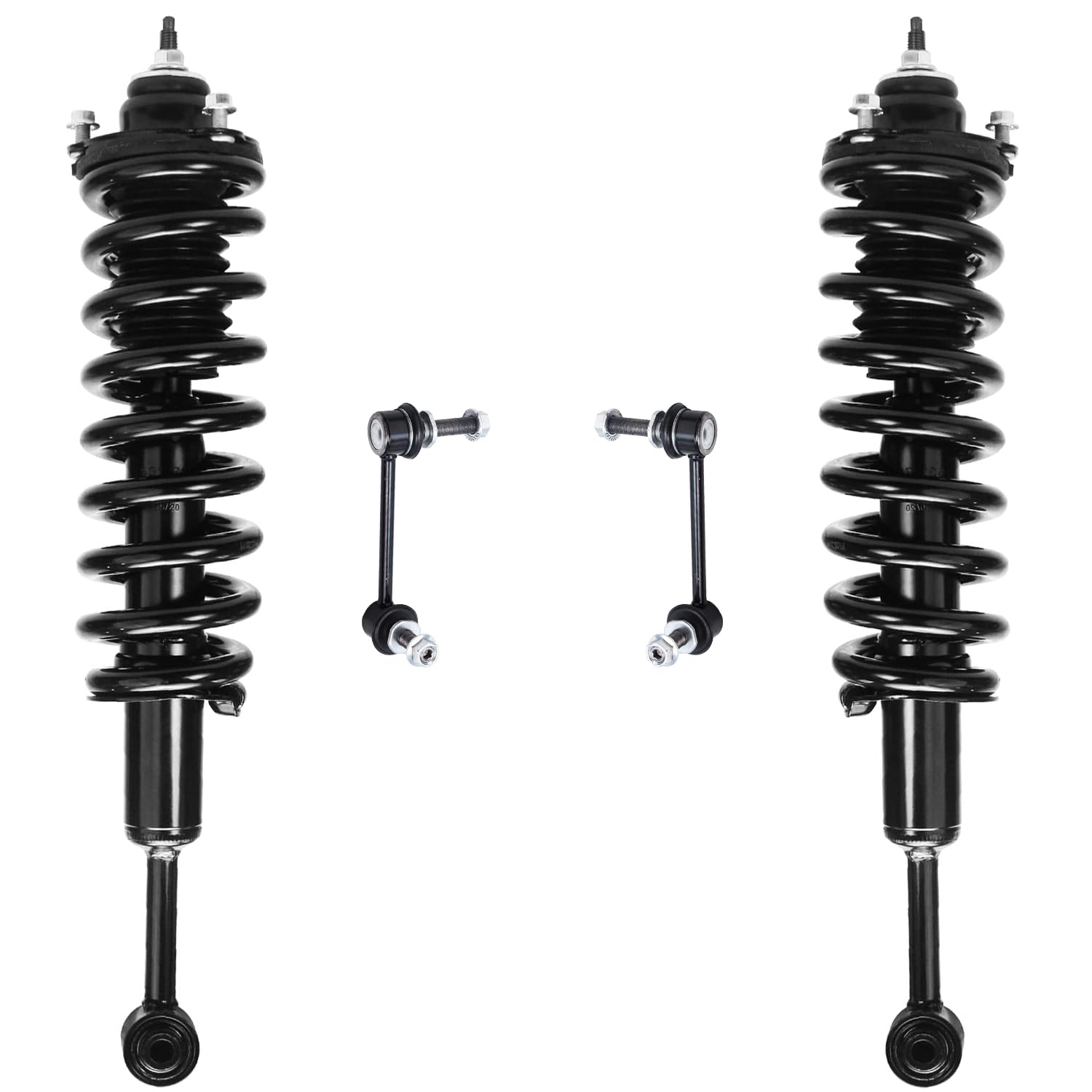 Detroit Axle 4pc Front Struts & Sway Bars Kit for Toyota 4Runner (2003-2021) & FJ Cruiser (2007-2014) - 2 Struts with Coil Springs & 2 Stabilizer Bars - Complete Suspension Replacement - Perfect for Off-Roading & Smooth Ride Experience
