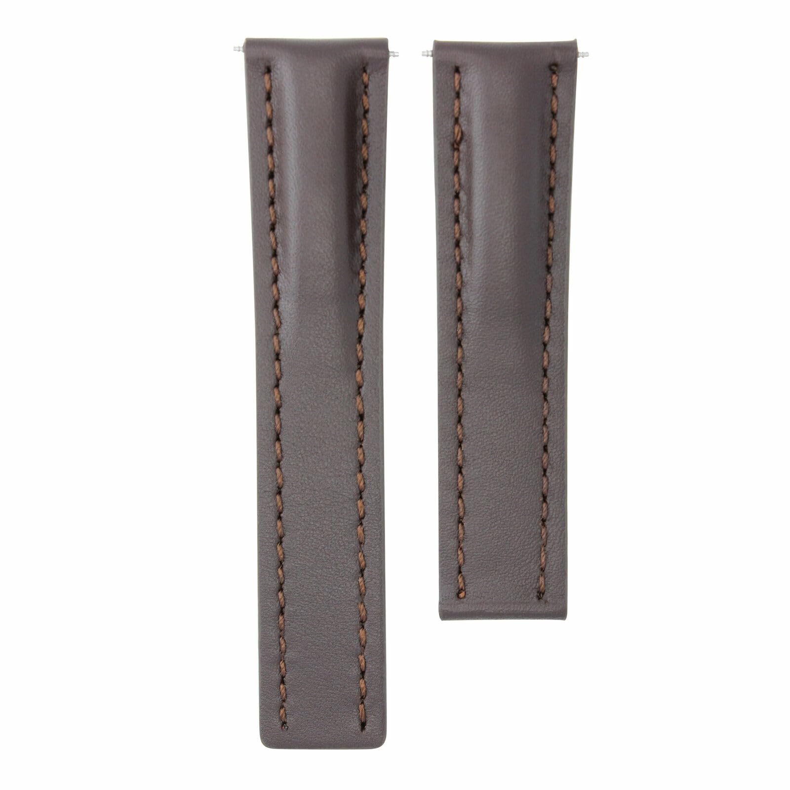 22mm Genuine Leather Watch Band Strap - Smooth Brown Replacement Strap Compatible with Breitling Navitimer & Colt Super Ocean - Perfect for Business, Casual & Dress Watches