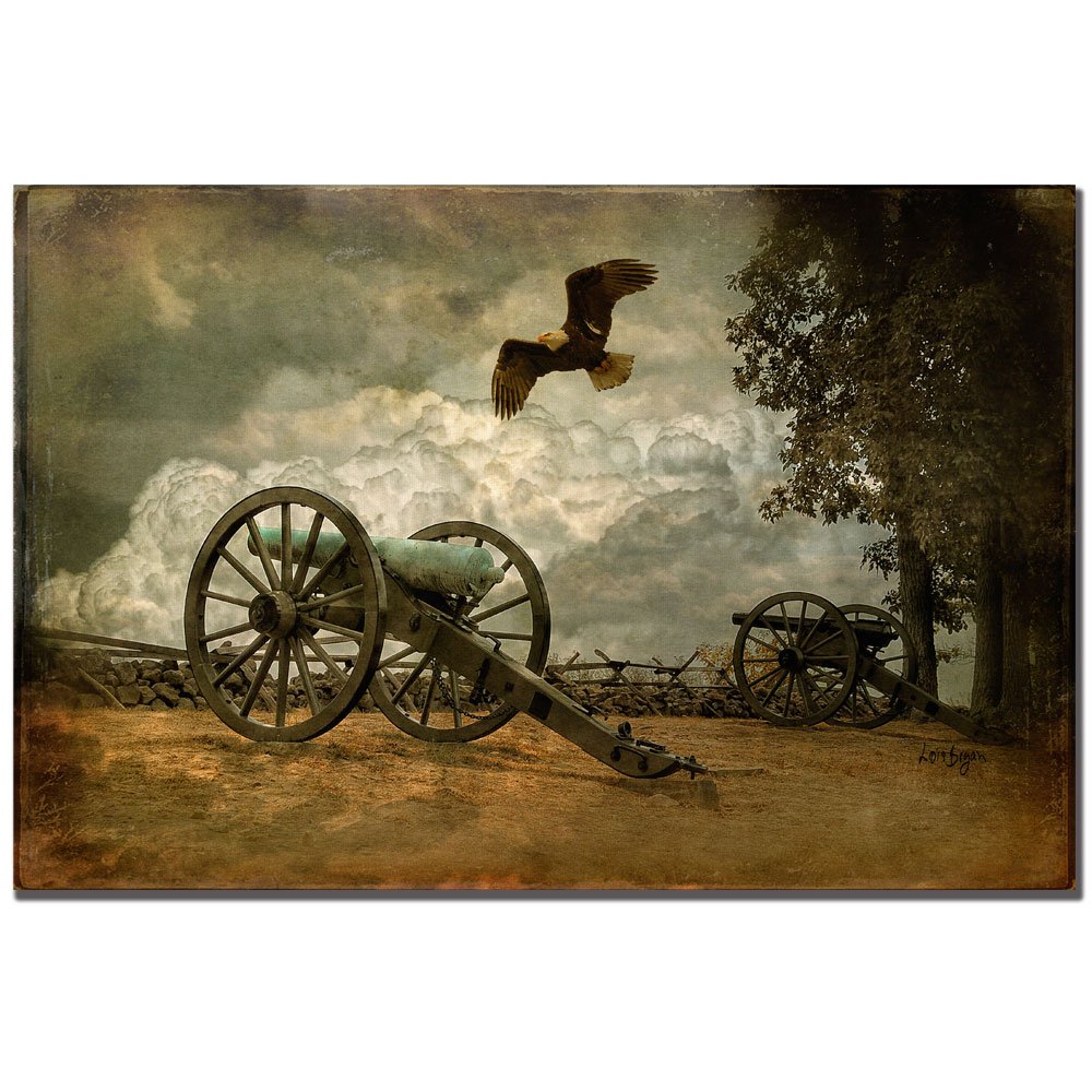 Trademark Art Gettysburg Canvas Wall Art by Lois Bryan - 16x24 Inches - Vintage Landscape Painting for Home, Office & Living Room Decor