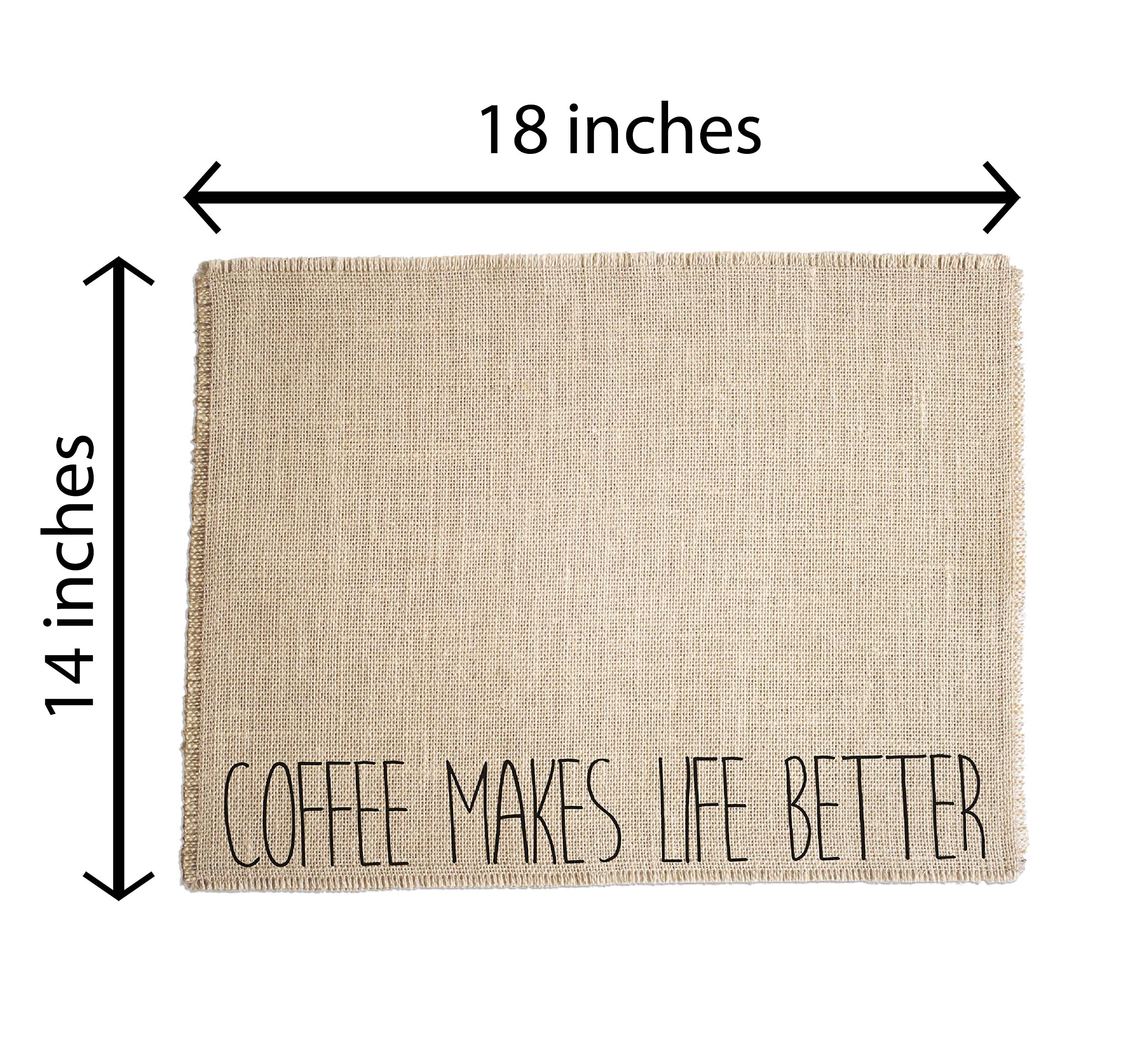 Premium Non-Slip Heat Resistant Coffee Maker Mat - Espresso Machine & Drip Coffee Protector - Burlap Coffee Bar Placemat for Home & Office - Made in USA | Perfect for Kitchen Countertops, Coffee Shops & Office Break Rooms | Essential for Baristas & Coffee Lovers | Use with Espresso Machines, Drip Coffee Makers & Keurigs in Home Kitchens, Cafés & Coffee Bars