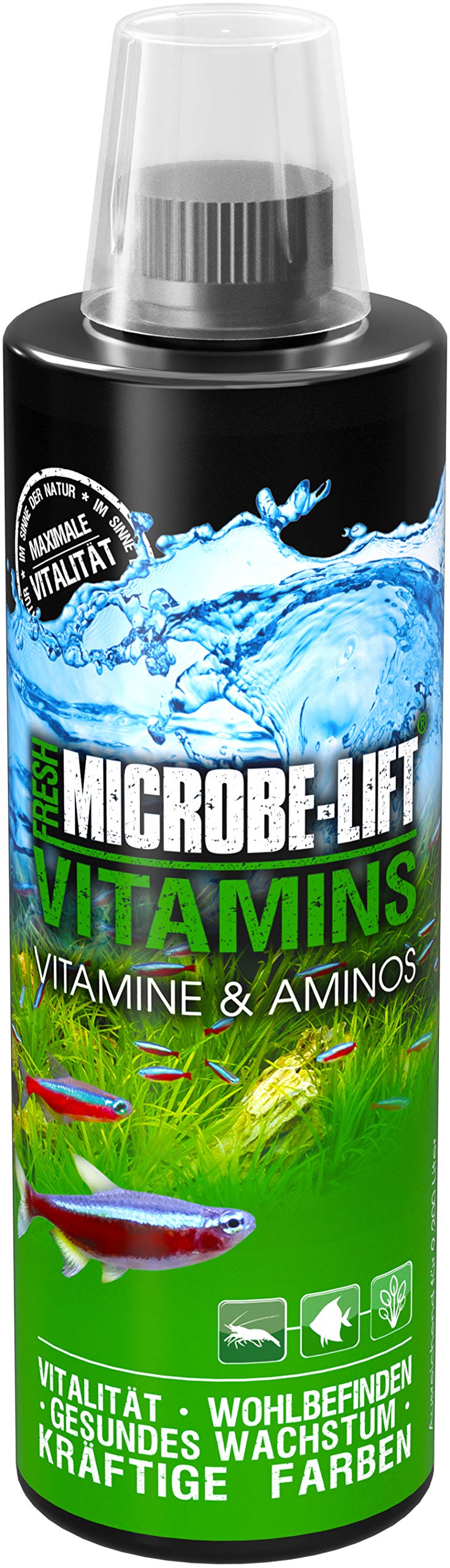 MICROBE-LIFT Vitamins & Amino Acids Supplement for Fish - 16 oz (9067-L) | Promotes Healthy Growth & Color Enhancement | Ideal for Freshwater & Saltwater Aquariums