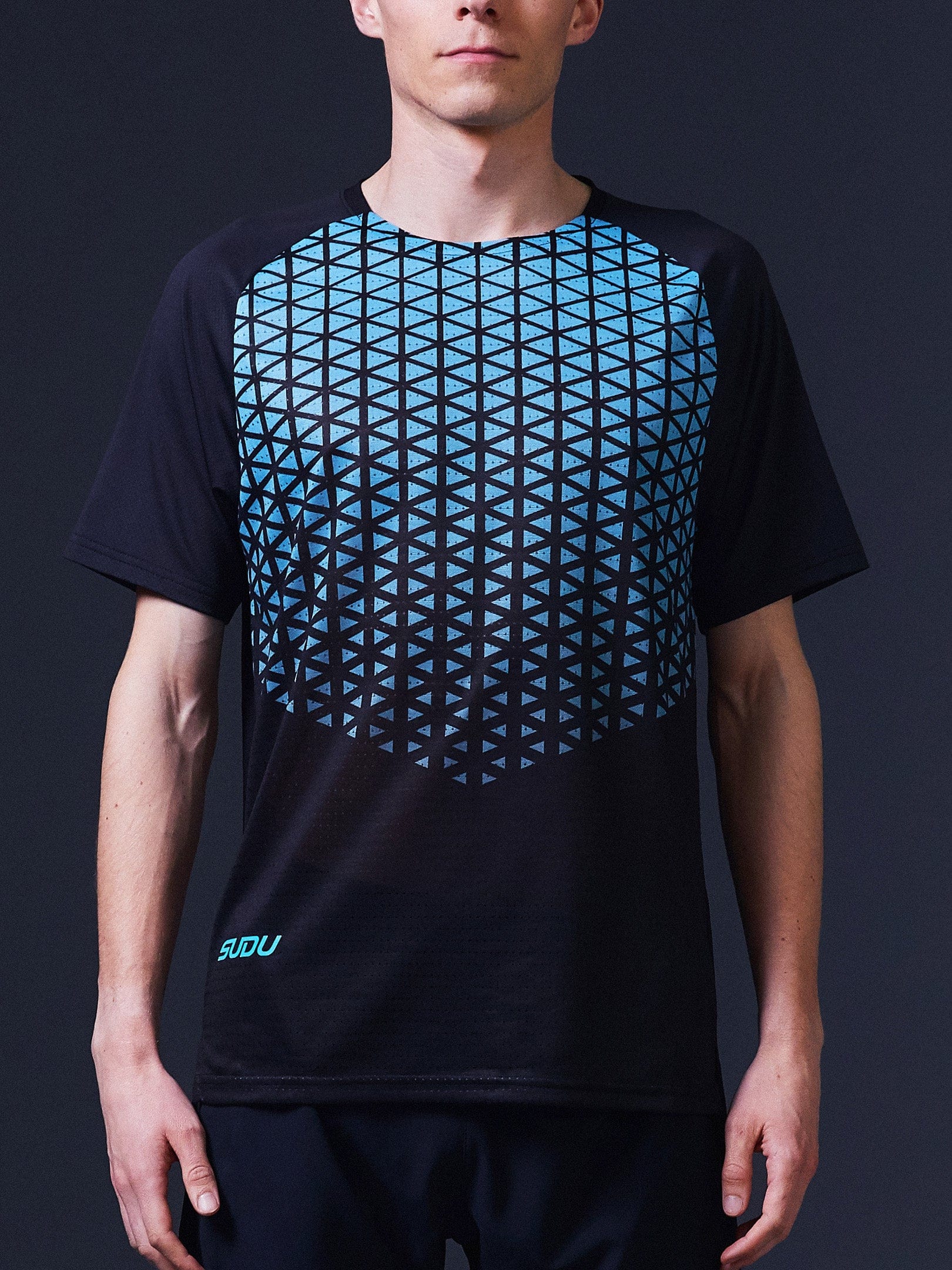 SRT SS 01 Short Sleeve T-Shirt for Men - Comfortable Cotton Casual Tee in Black & Light Blue - Perfect for Everyday Wear, Gym & Outdoor Activities
