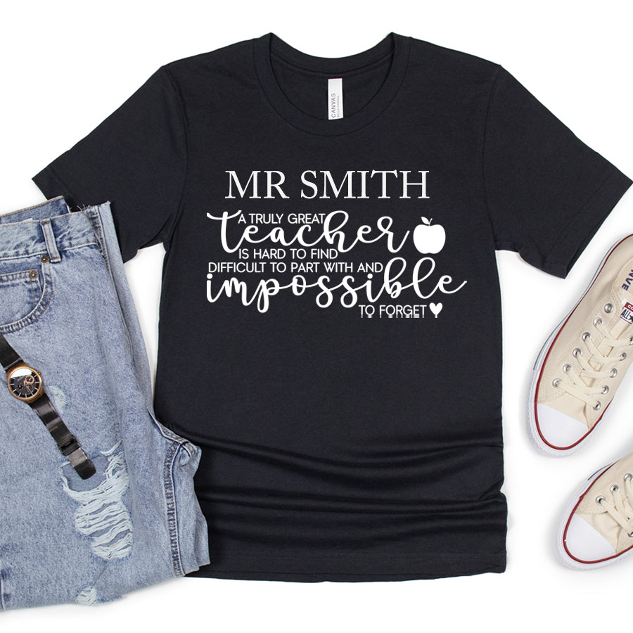 Personalized Teacher Appreciation T-Shirt - Custom Gift for Educators - Perfect for Teacher's Day, Retirement & Thank You Gifts