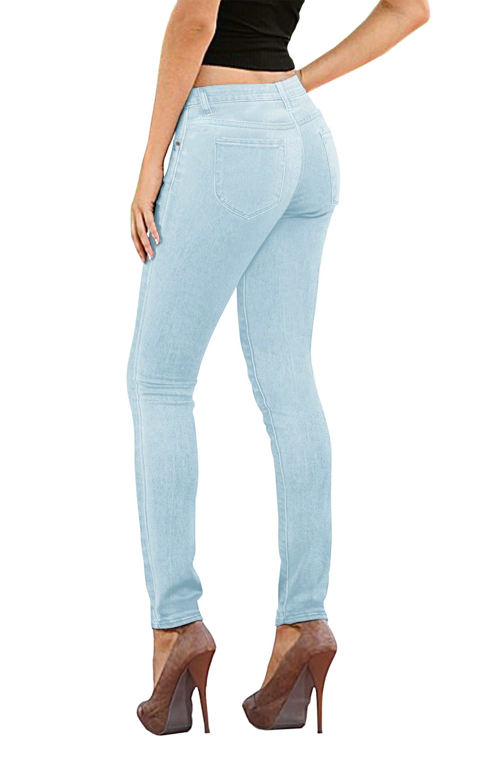 Women's Super Stretch Comfortable Denim Skinny Jeans by Hybrid & Co | High Waist Slim Fit for Everyday Wear, Work & Casual Outfits