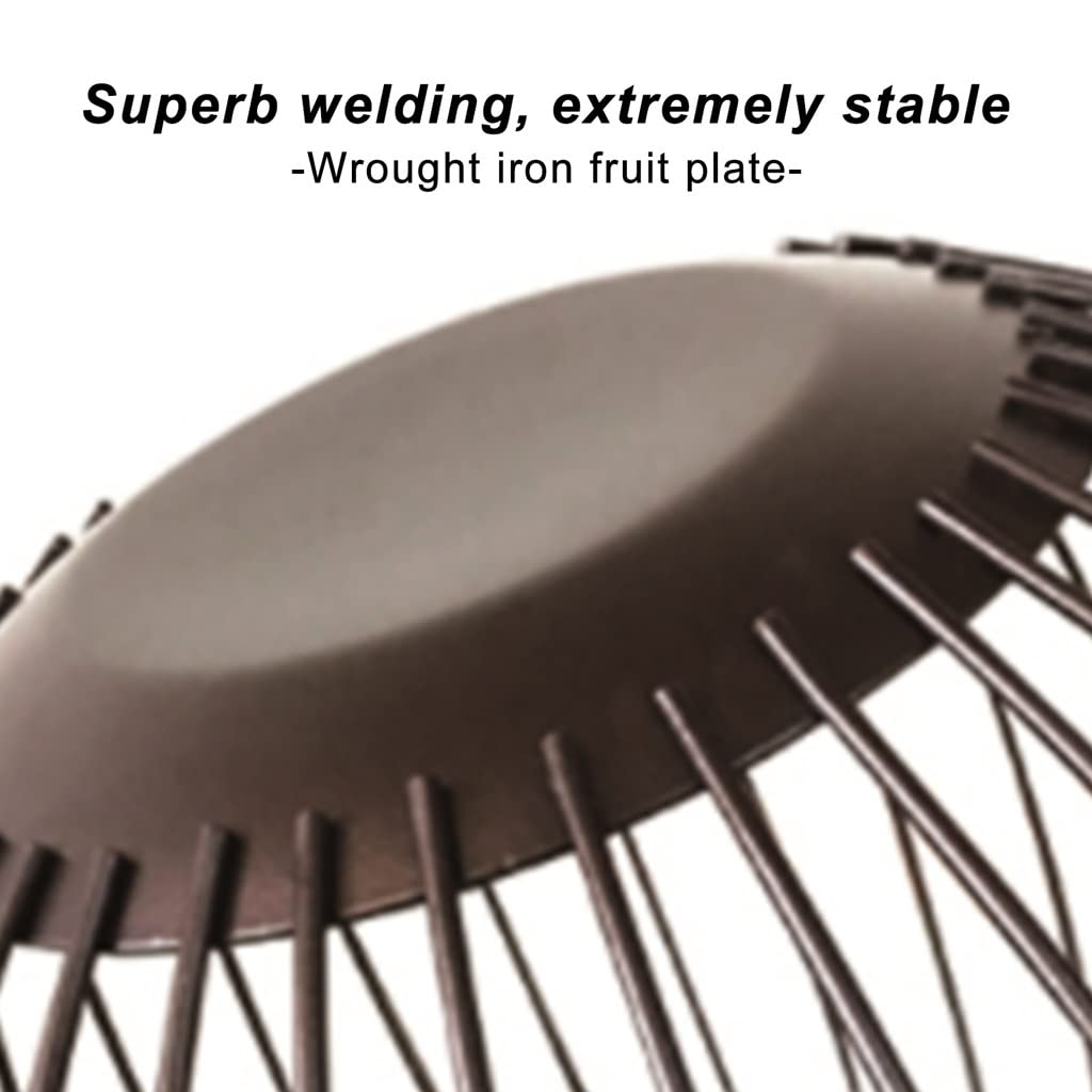 Stainless Steel Wire Fruit Basket - Large Black Metal Fruit Bowl with Drain Holes for Kitchen Counter, Dining Table, or Office Snack Storage - Organizes Fruits, Vegetables, Coffee Pods & More
