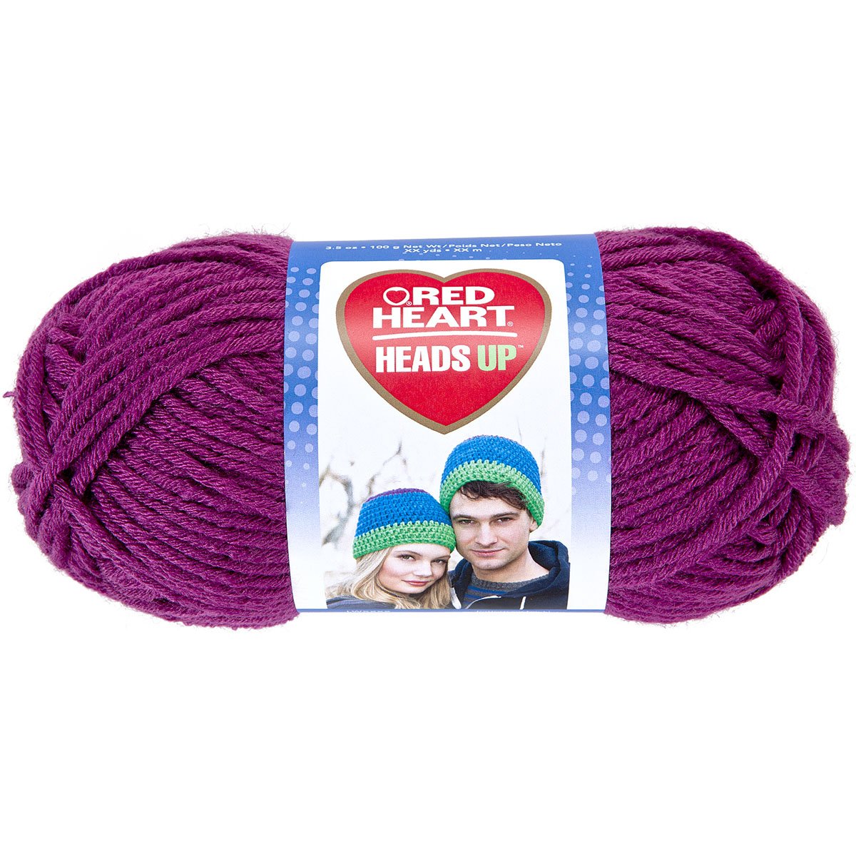 RED HEART Heads Up Yarn - Soft Magenta Acrylic Knitting Yarn for Crochet, Knitting & DIY Crafts - Perfect for Scarves, Hats & Home Decor Projects
