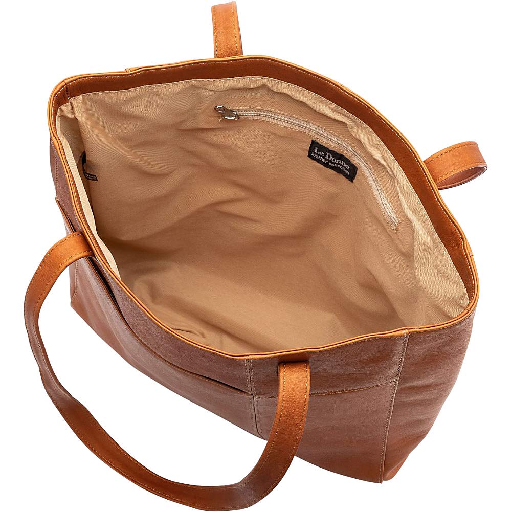 Premium Genuine Leather Tote Bag for Women - Le Donne Spruce Shopper with Dual Adjustable Straps (15