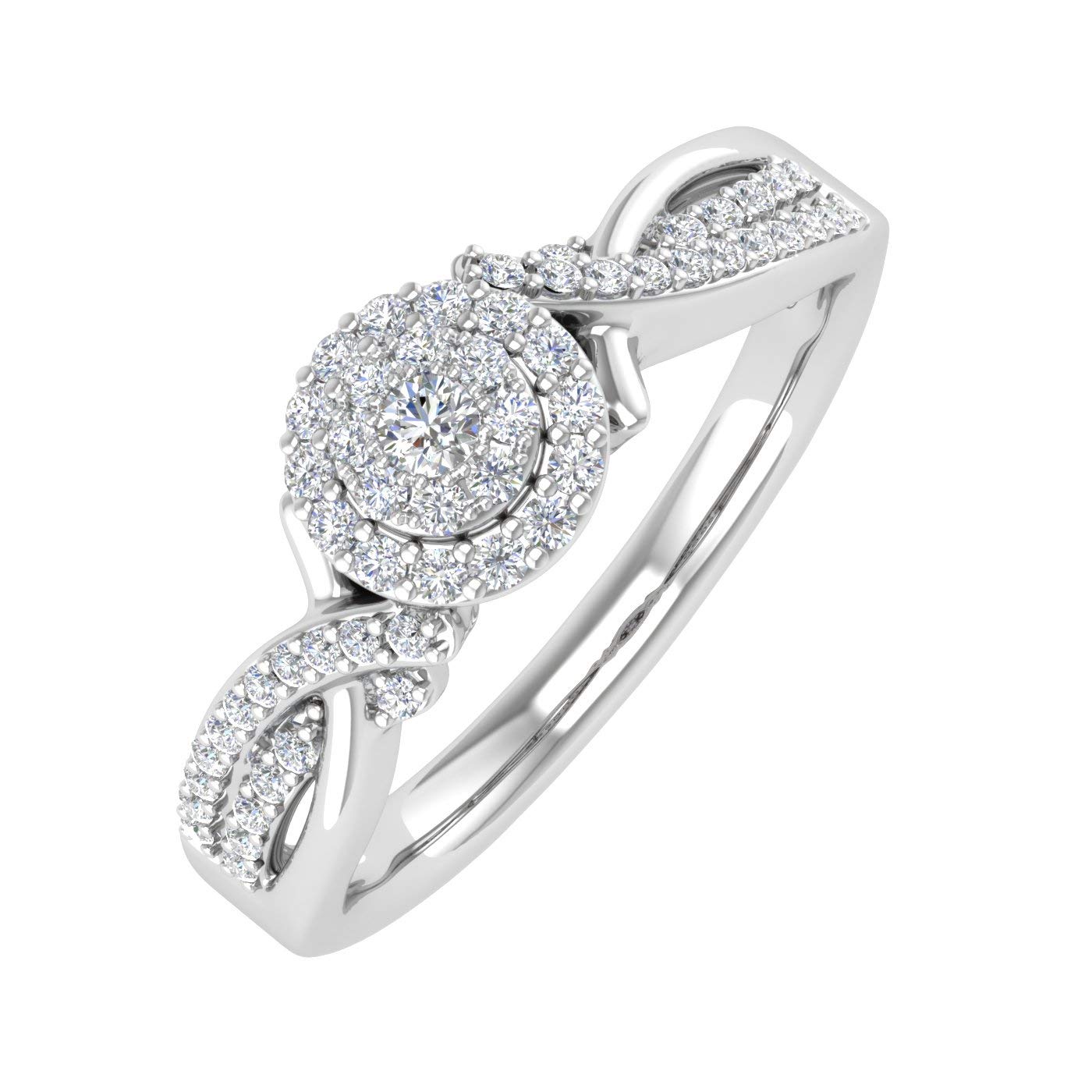 1/4 Carat Round Diamond Engagement Ring in 10K Gold - FINEROCK Classic Solitaire Wedding Band for Women, Perfect for Proposals, Anniversaries & Romantic Occasions