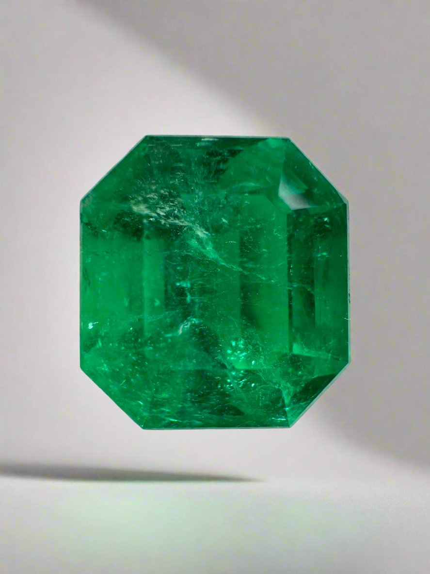 5.56 Carat AAA Vivid Muzo Natural Loose Colombian Emerald - Emerald Cut Gemstone for Jewelry Making, Engagement Rings & Luxury Gifts