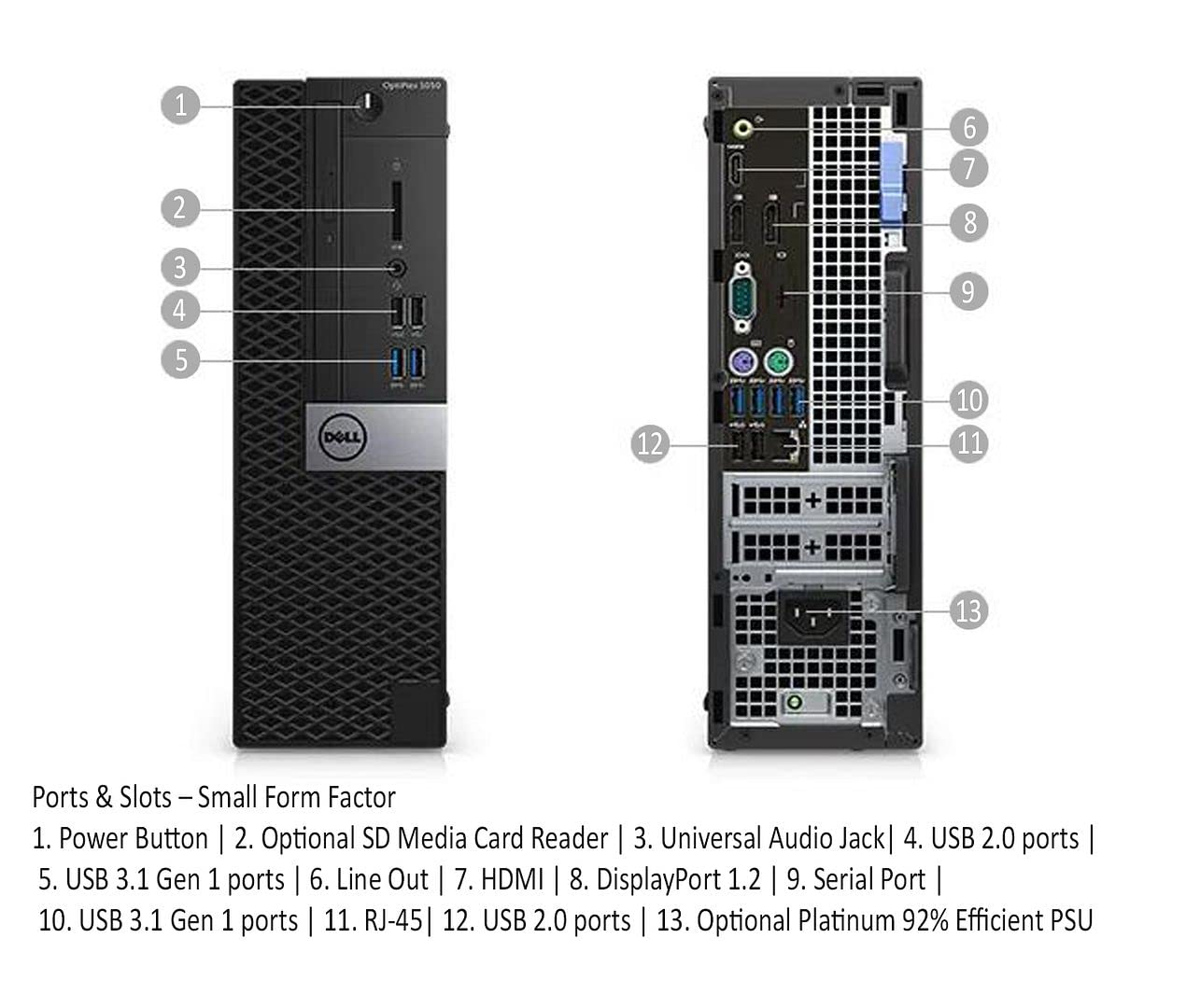 Refurbished Dell OptiPlex 5050 SFF Desktop PC - Intel Core i7-7700 Processor (Up to 4.2GHz), 32GB DDR4 RAM, 1TB NVMe SSD + 2TB HDD, WiFi 6 (AX200), Bluetooth, Windows 10 Pro - Dual Monitor Support with Wireless Keyboard & Mouse - Perfect for Home Office, Business Workstations & Gaming Setups