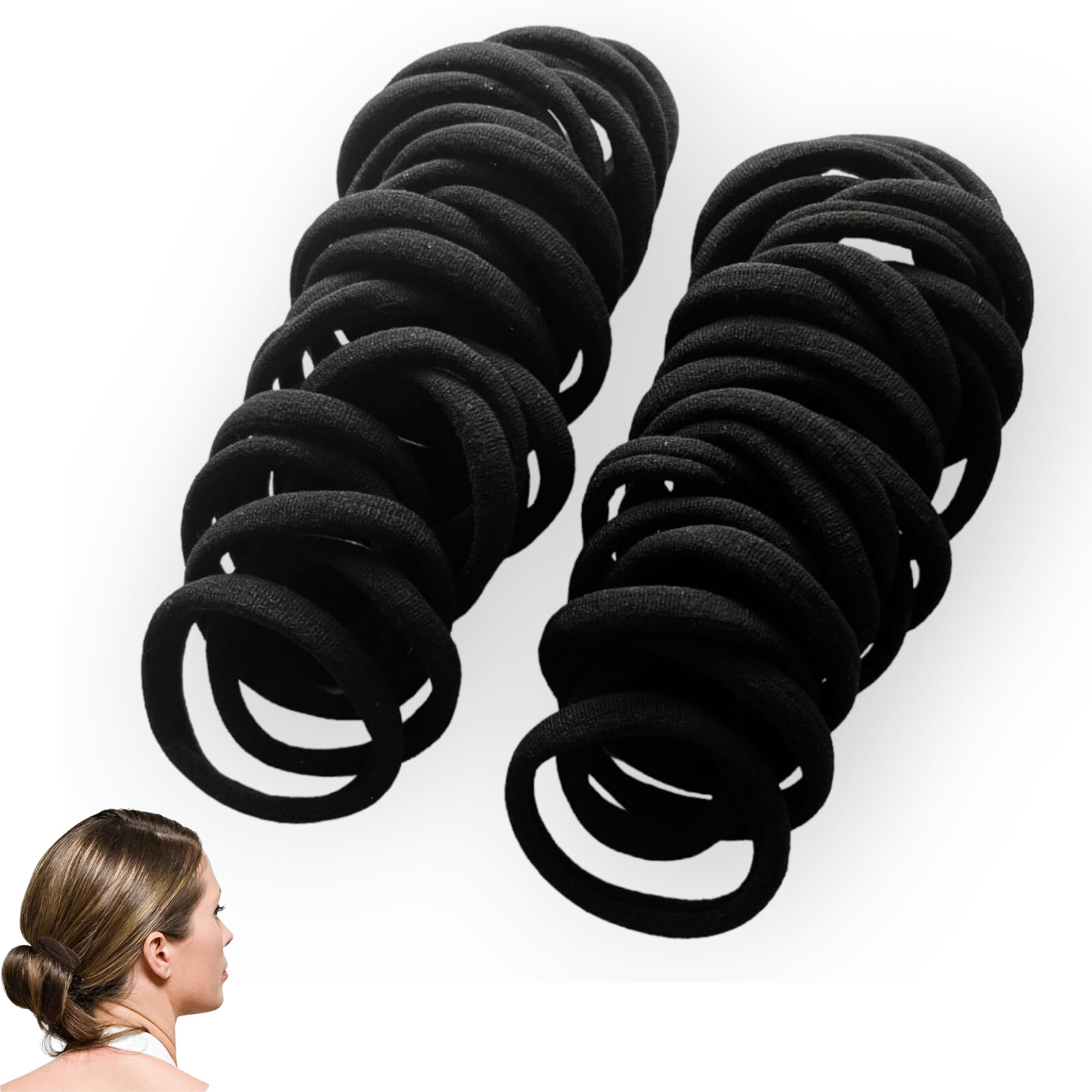 50 Pcs Hair Scrunchies for Women, Men & Girls - Soft Elastic Hair Ties for Ponytails, Buns & Everyday Use - Perfect for Workouts, Office & Casual Styling