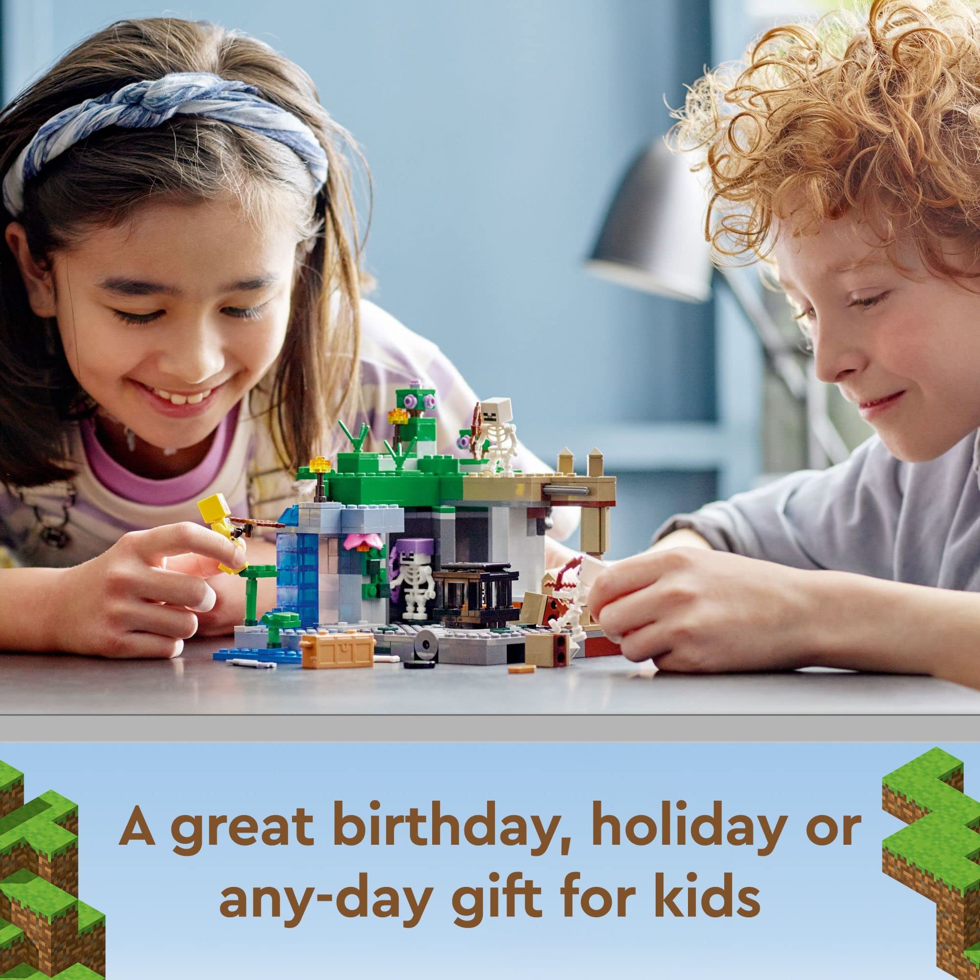 LEGO Minecraft The Skeleton Dungeon Building Set 21189 - Creative Construction Toy for Kids Ages 8+ | Build 3 Minecraft Biomes | Perfect Gift for Boys & Girls | STEM Learning & Adventure Play