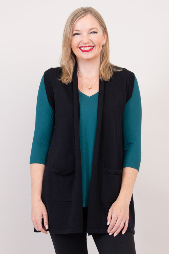 Stylish Jude Cardigan for Women - Soft Cotton Knit Sweater in Classic Black | Perfect for Casual Outfits, Office Wear & Cozy Evenings