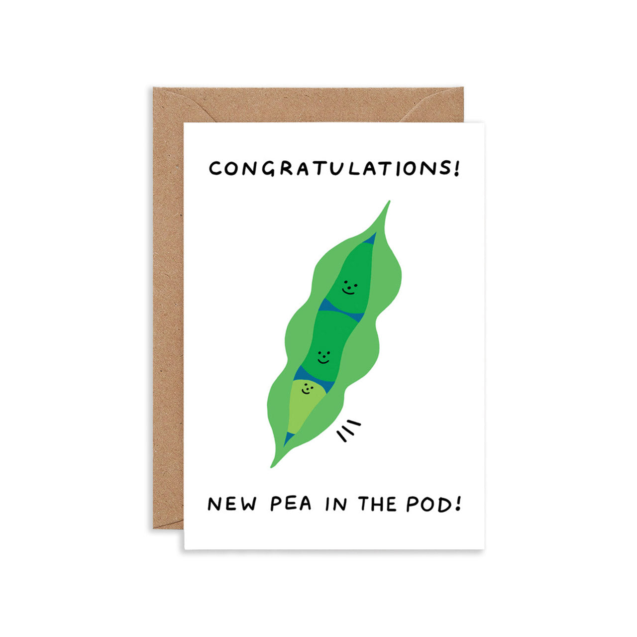 New Pea In The Pod Greeting Card - Cute Pregnancy Announcement Card for Baby Shower, Gender Reveal & Newborn Celebration - Perfect for Expecting Parents & Friends