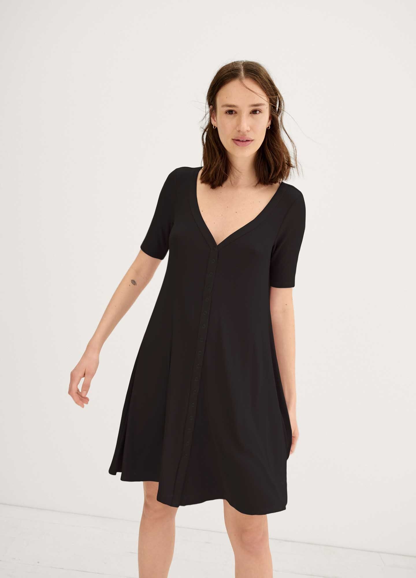 Softest Ribbed Nursing Mini Dress for Breastfeeding Moms - Comfortable Maternity Dress for Nursing, Lounging & Everyday Wear