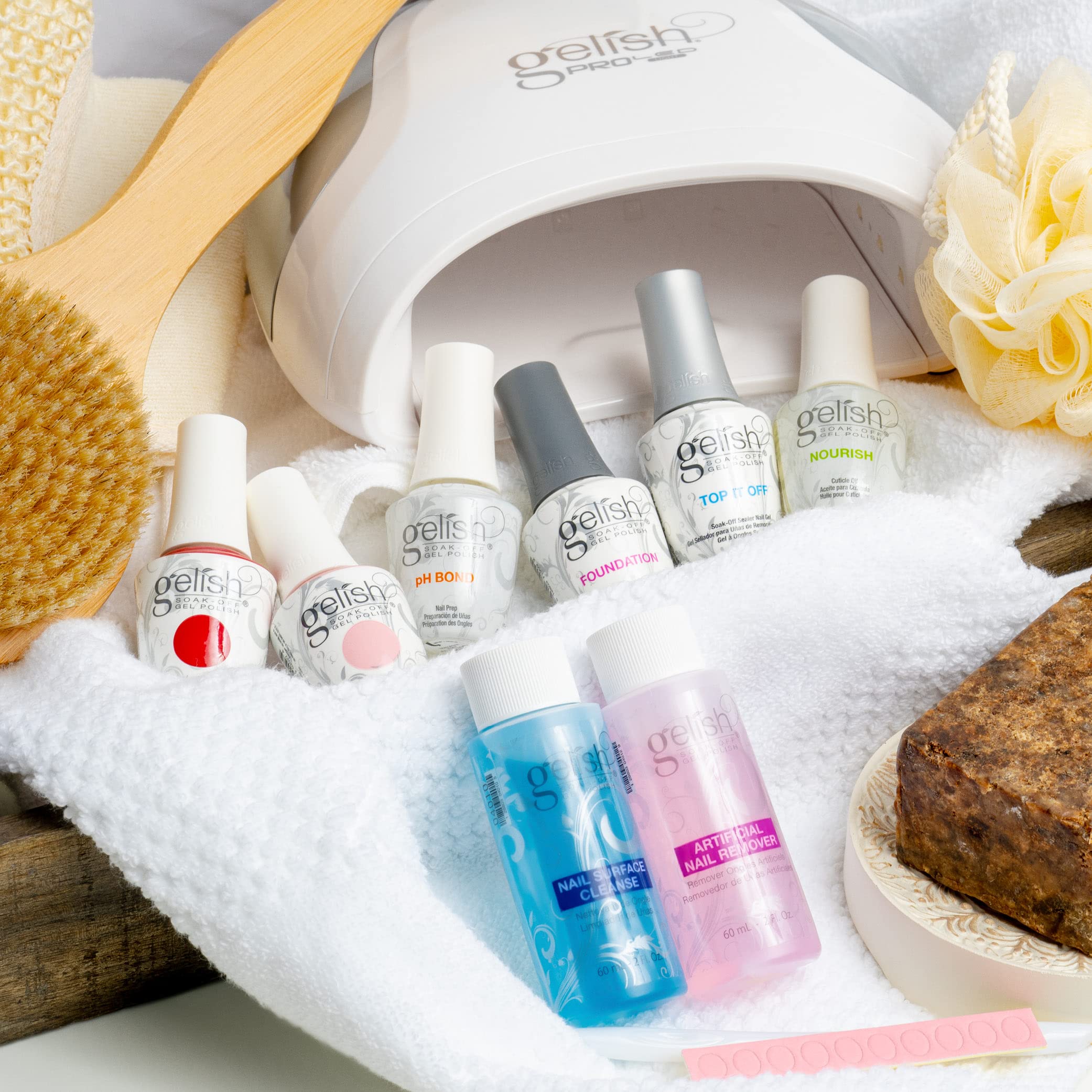 Gelish Pro Kit with LED Nail Lamp - Complete Professional Manicure Set for Home Use | UV/LED Curing Light, Gel Polishes, Nail Essentials & Remover | Perfect for DIY Gel Nails, Salon-Quality Results at Home