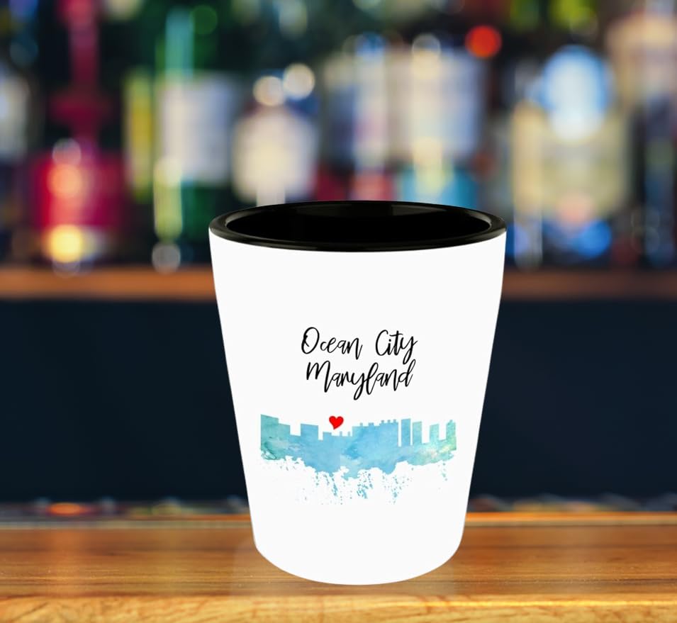 Ocean City Maryland Shot Glass - Best Maryland Lover Gifts for Souvenirs & Collectibles - Perfect for Beach Parties, Bar Decor & State Pride Gifts