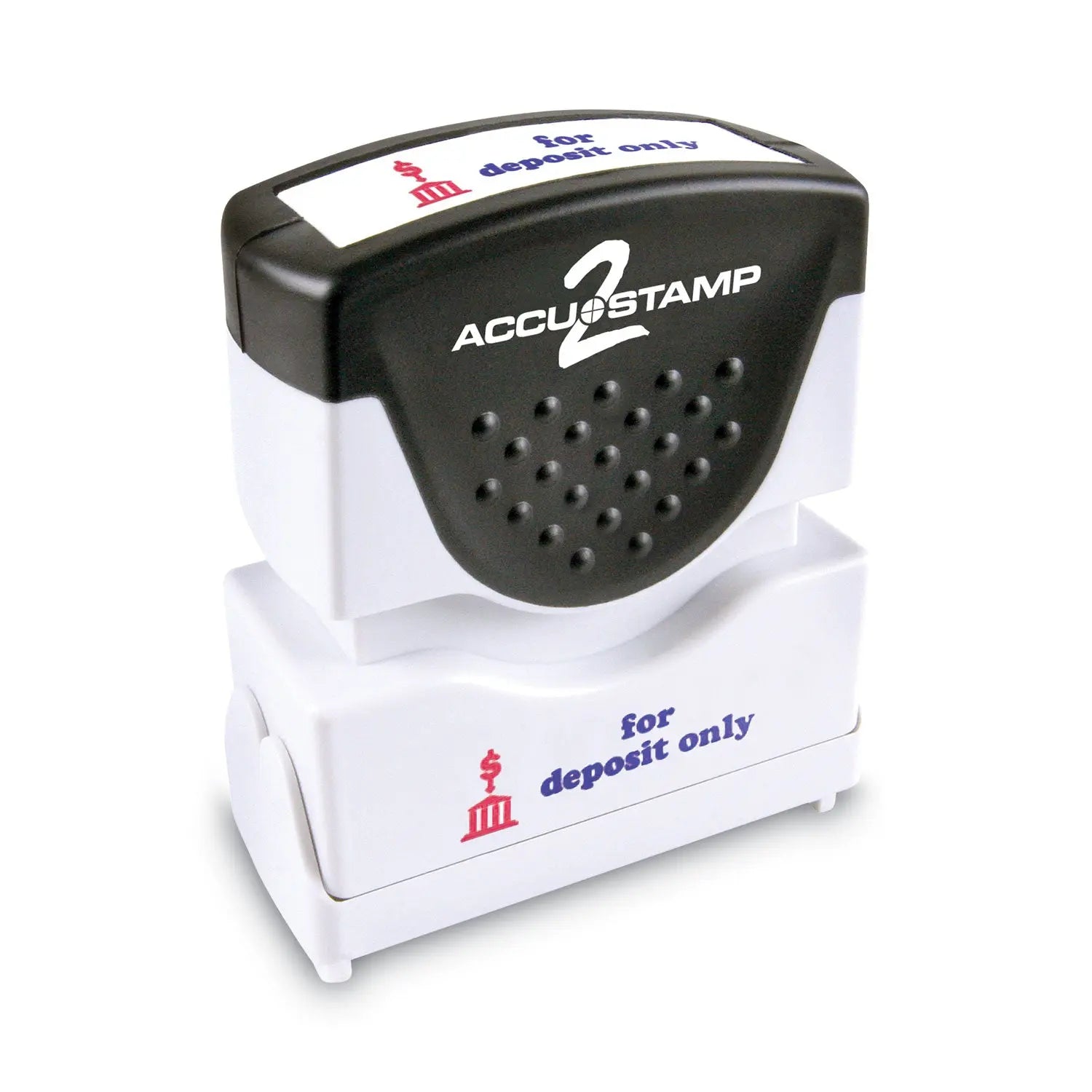 ACCUSTAMP2® Pre-Inked Shutter Stamp - Red & Blue Ink - FOR DEPOSIT ONLY - 1.63