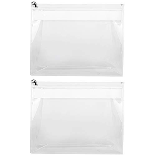 2pcs EVA Clear Makeup Bags - Waterproof Travel Cosmetic Organizer for Toiletries | Perfect for Carry-on Luggage, Gym & Vacation Essentials Storage