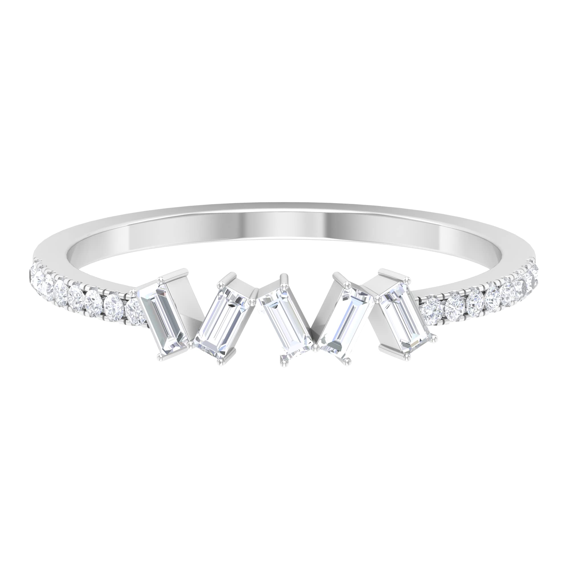 0.25 CT Diamond Promise Ring for Women - 14K Solid Gold Baguette & Round Cut Minimalist Engagement Ring - Perfect for Anniversaries, Proposals & Special Occasions