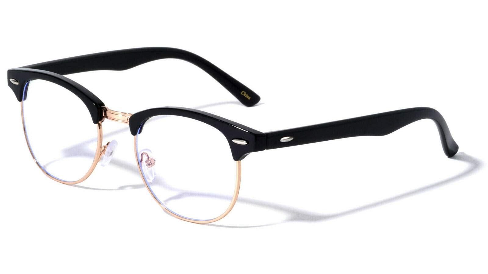 Blue Light Blocking Glasses for Computer - Dweebzilla Anti-Fatigue Square Horn-Rimmed Eyewear | Reduce Eye Strain for Gaming, Office Work & Screen Time
